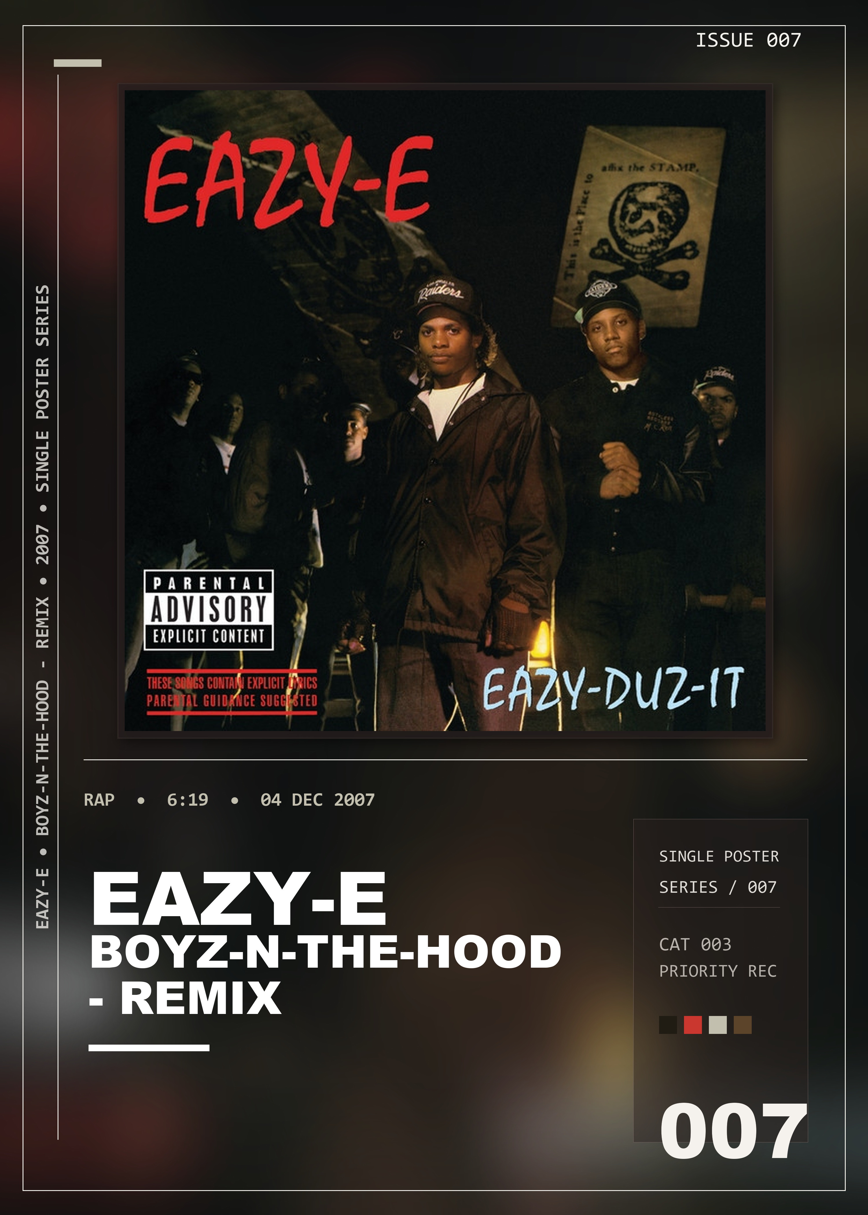 Music poster: Eazy-E - Boyz-N-The-Hood - Remix