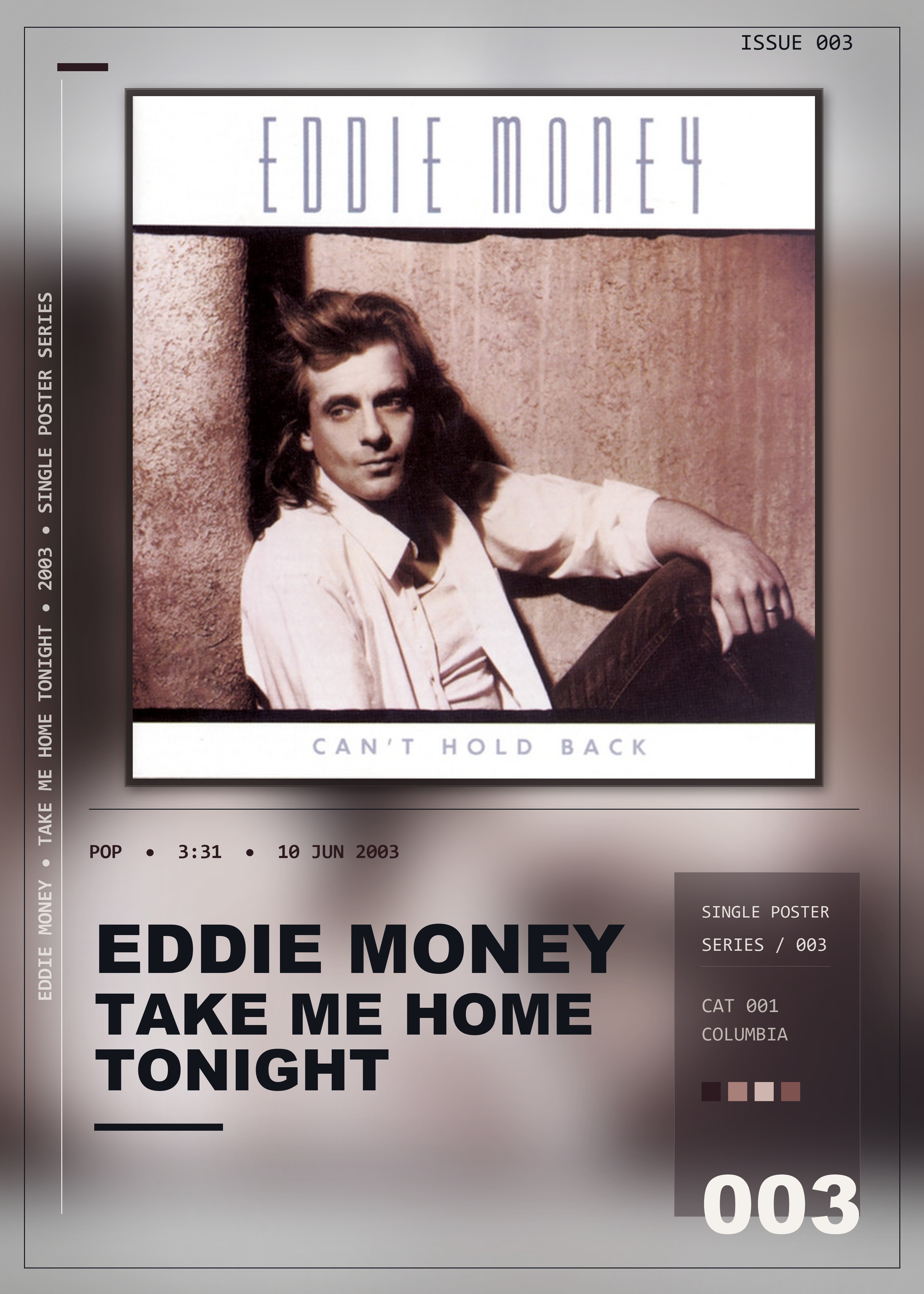Music poster: Eddie Money - Take Me Home Tonight