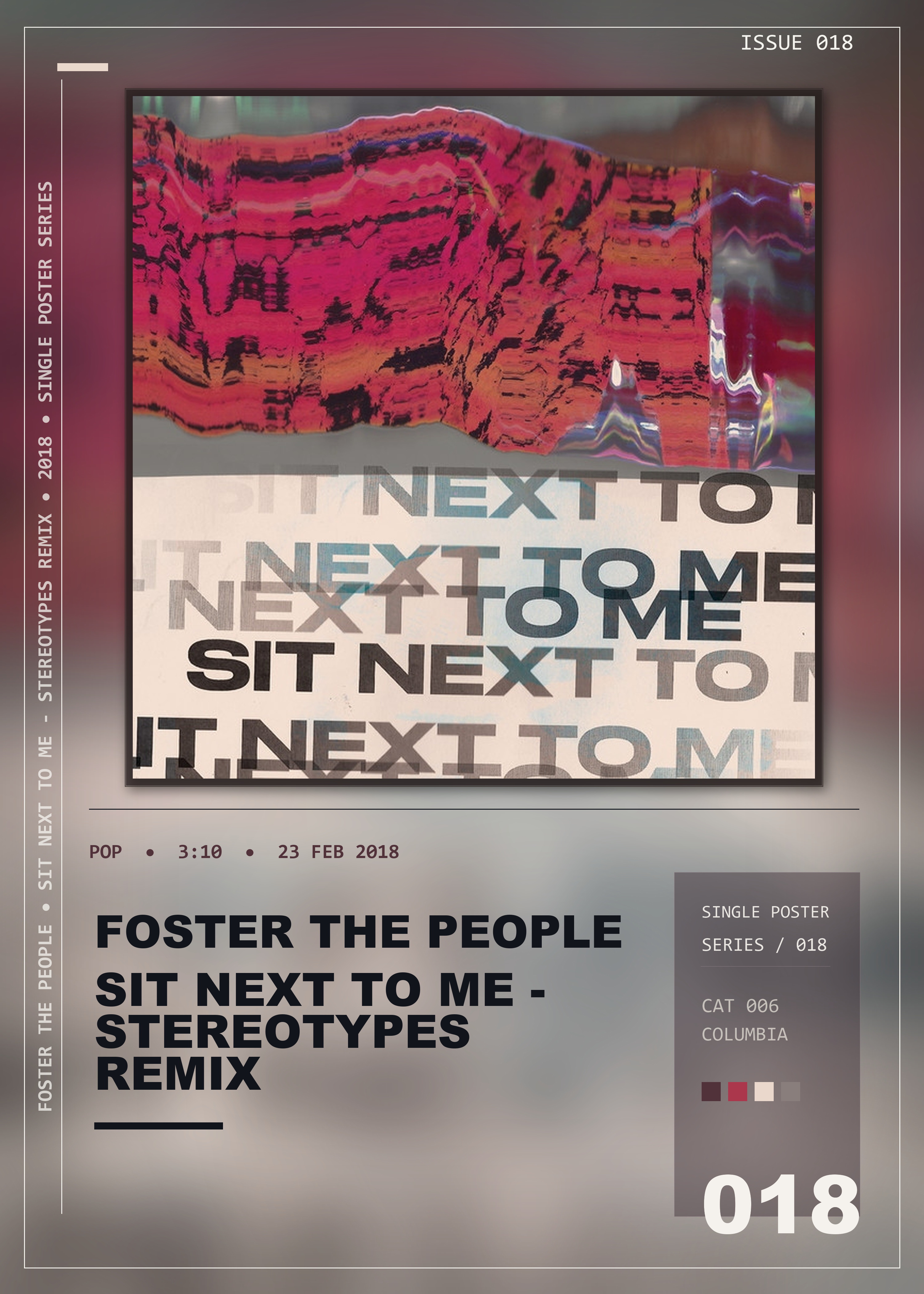 Music poster: Foster The People - Sit Next to Me - Stereotypes Remix