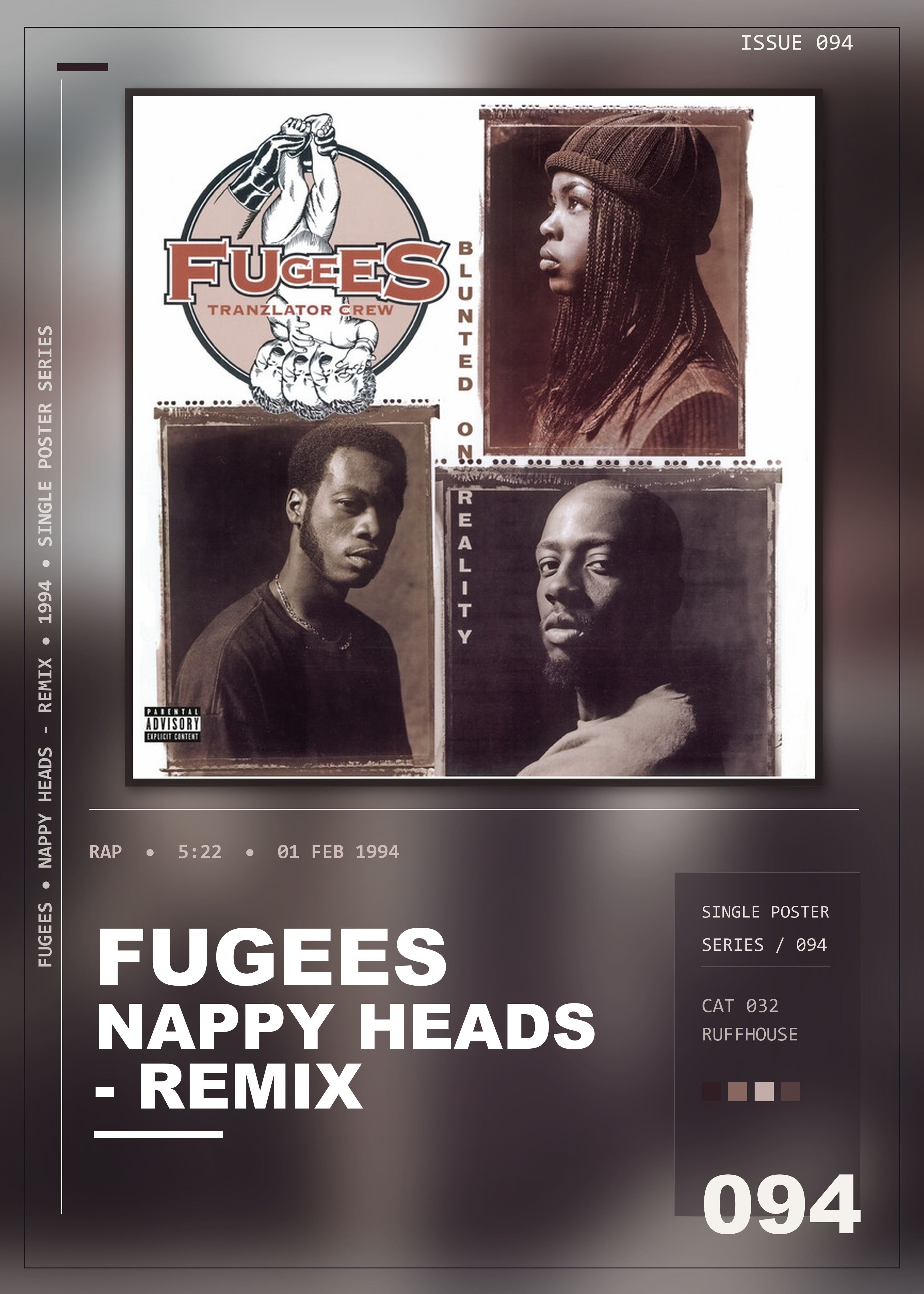 Music poster: Fugees - Nappy Heads - Remix