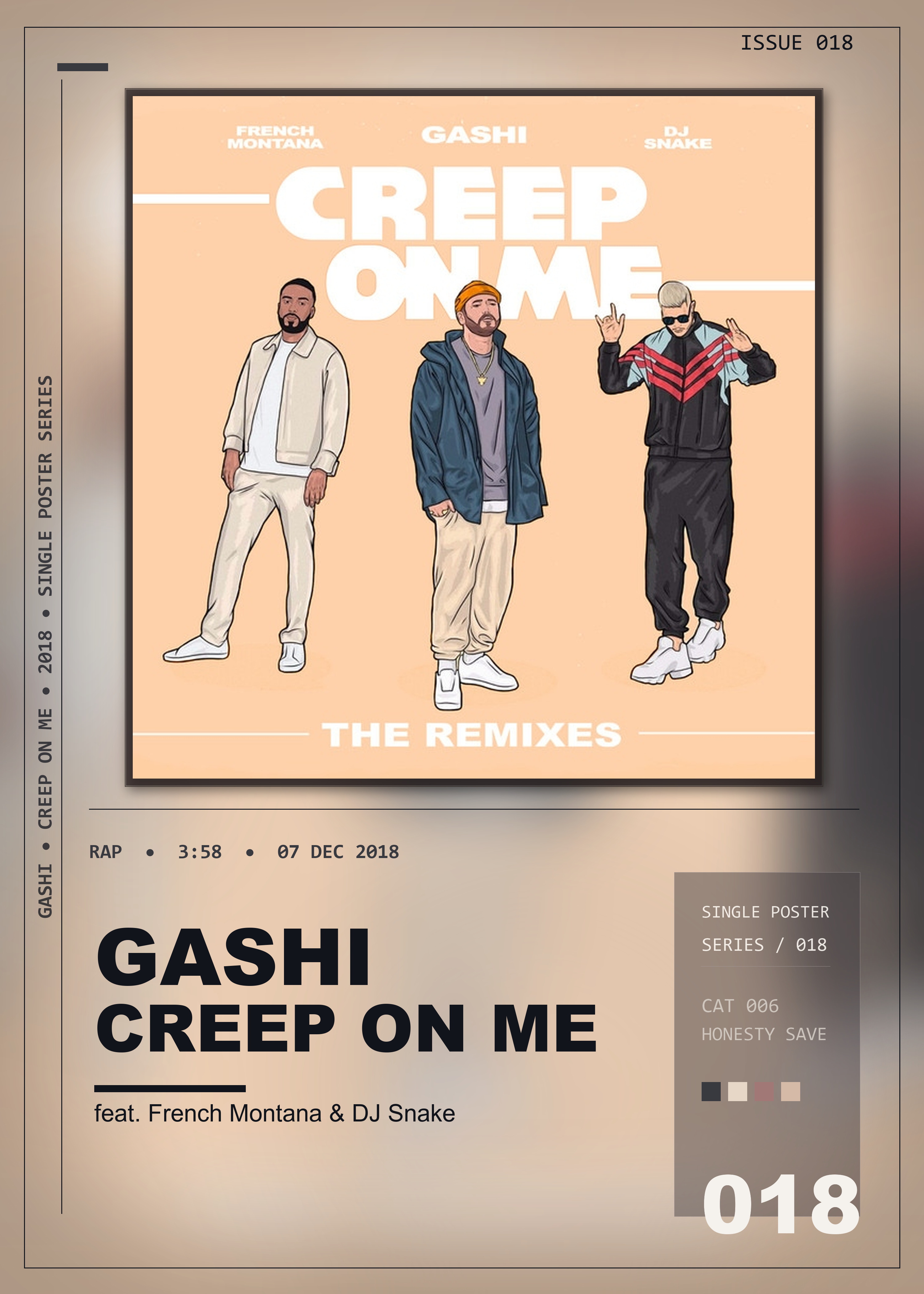 Music poster: GASHI - Creep On Me feat French Montana DJ Snake - QUIX Remix