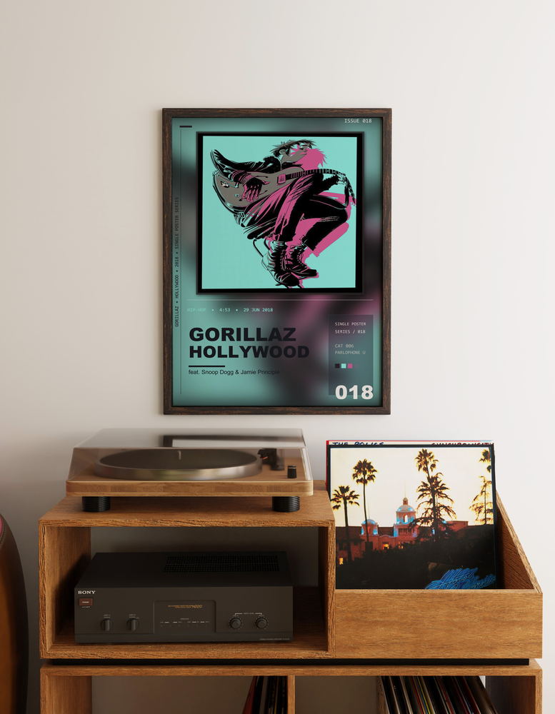 Music poster: Gorillaz - Hollywood feat Snoop Dogg Jamie Principle