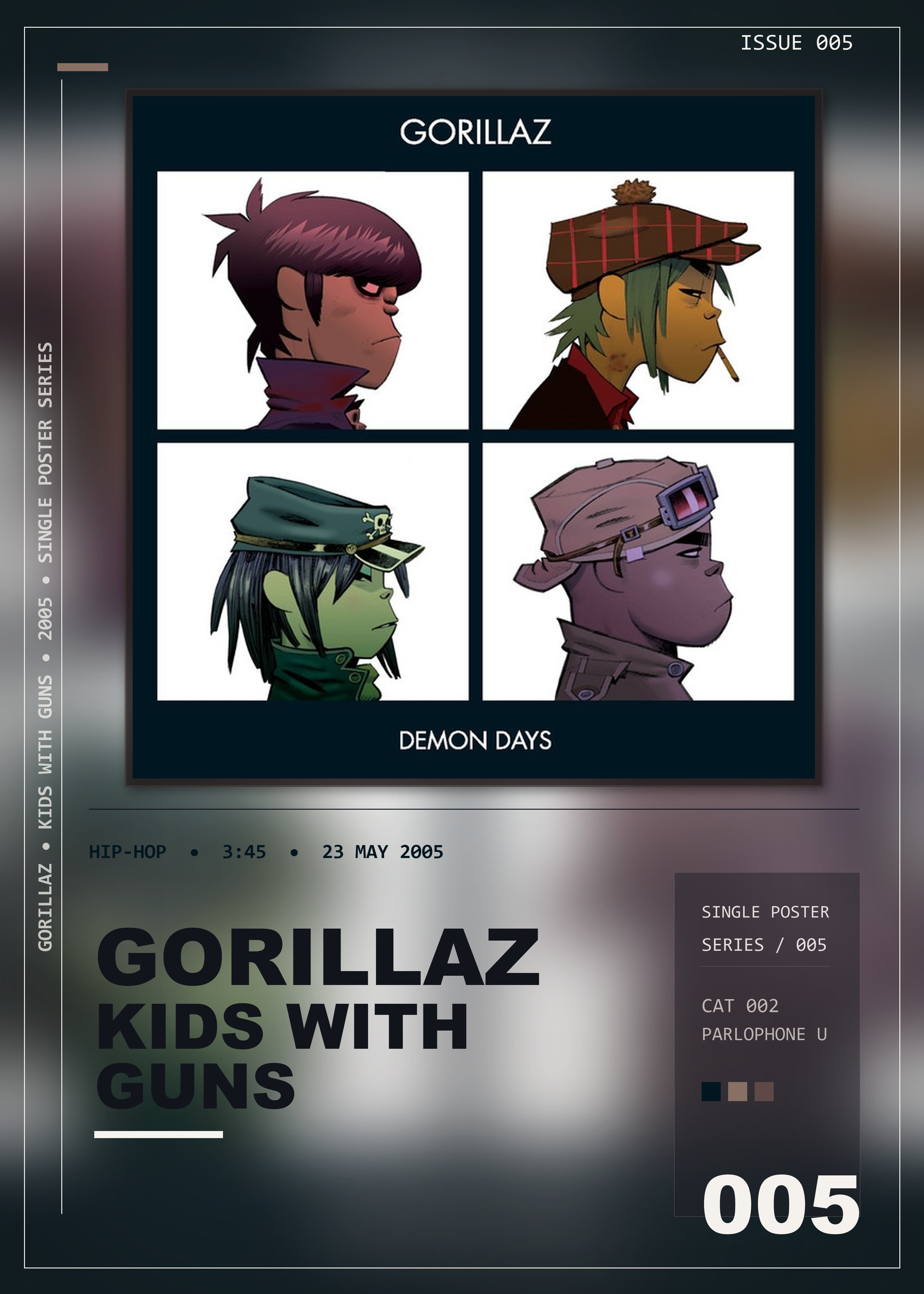 Music poster: Gorillaz - Kids With Guns