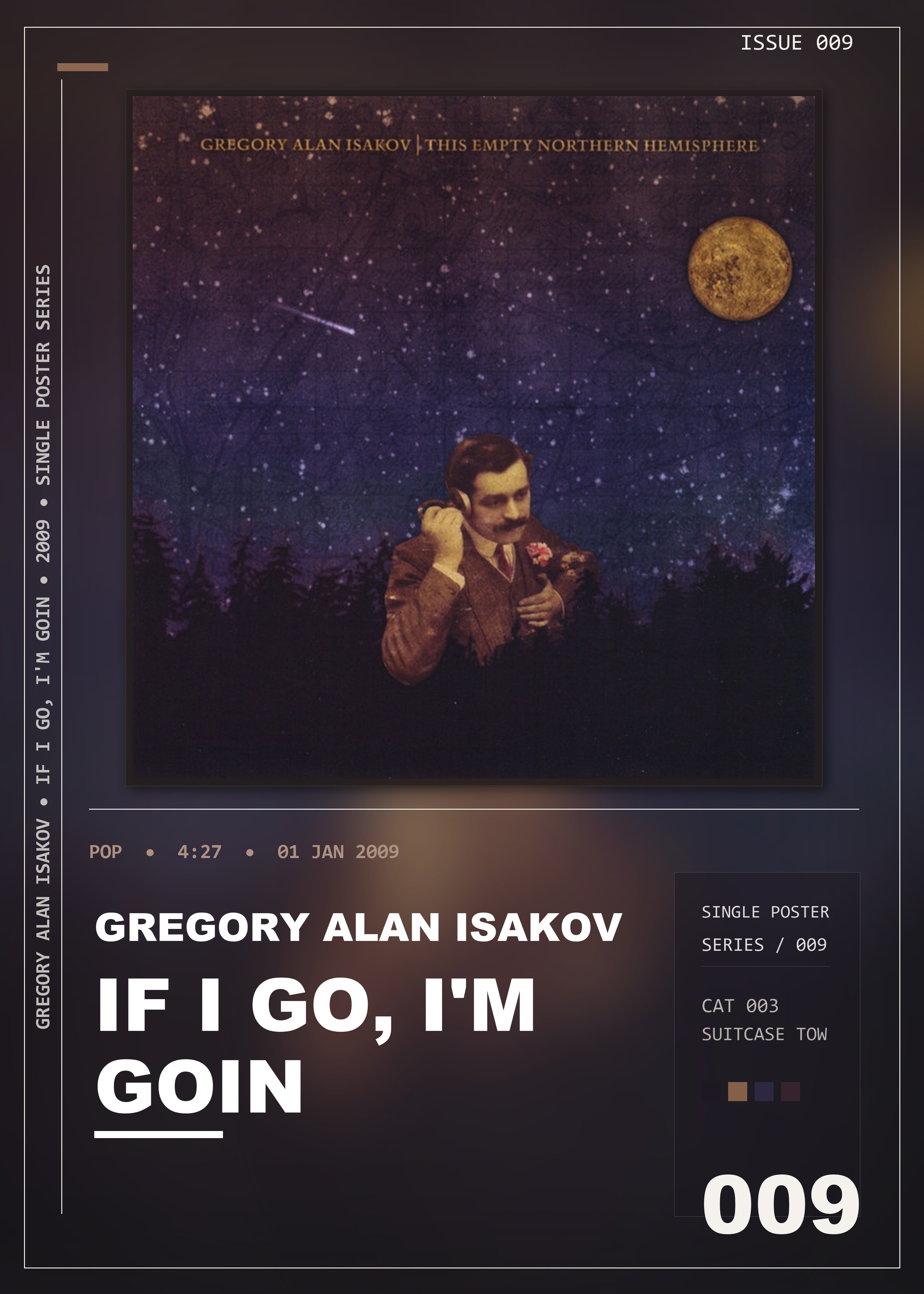 Music poster: Gregory Alan Isakov - If I Go Im Goin