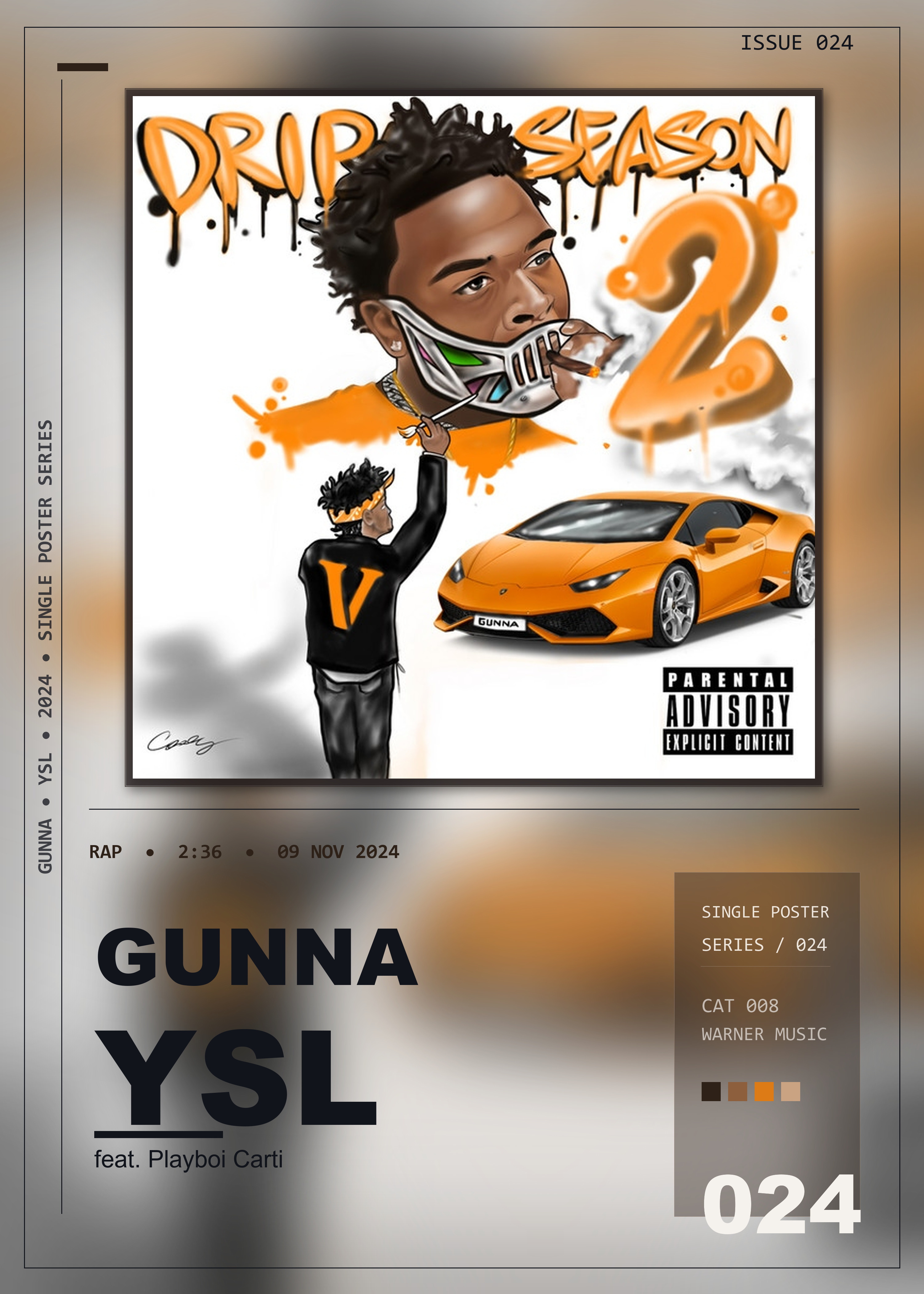Music poster: Gunna - YSL feat Playboi Carti