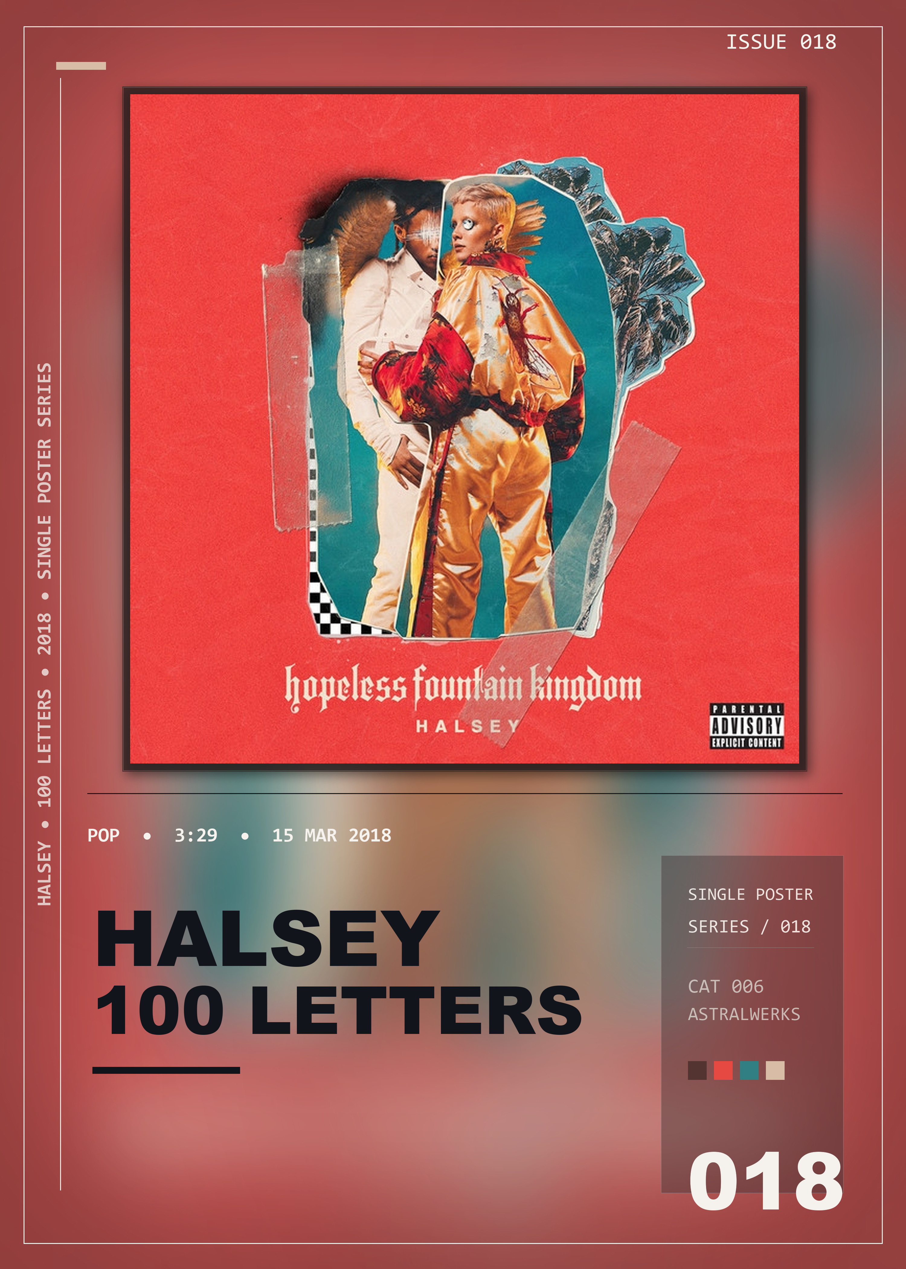 Music poster: Halsey - 100 Letters