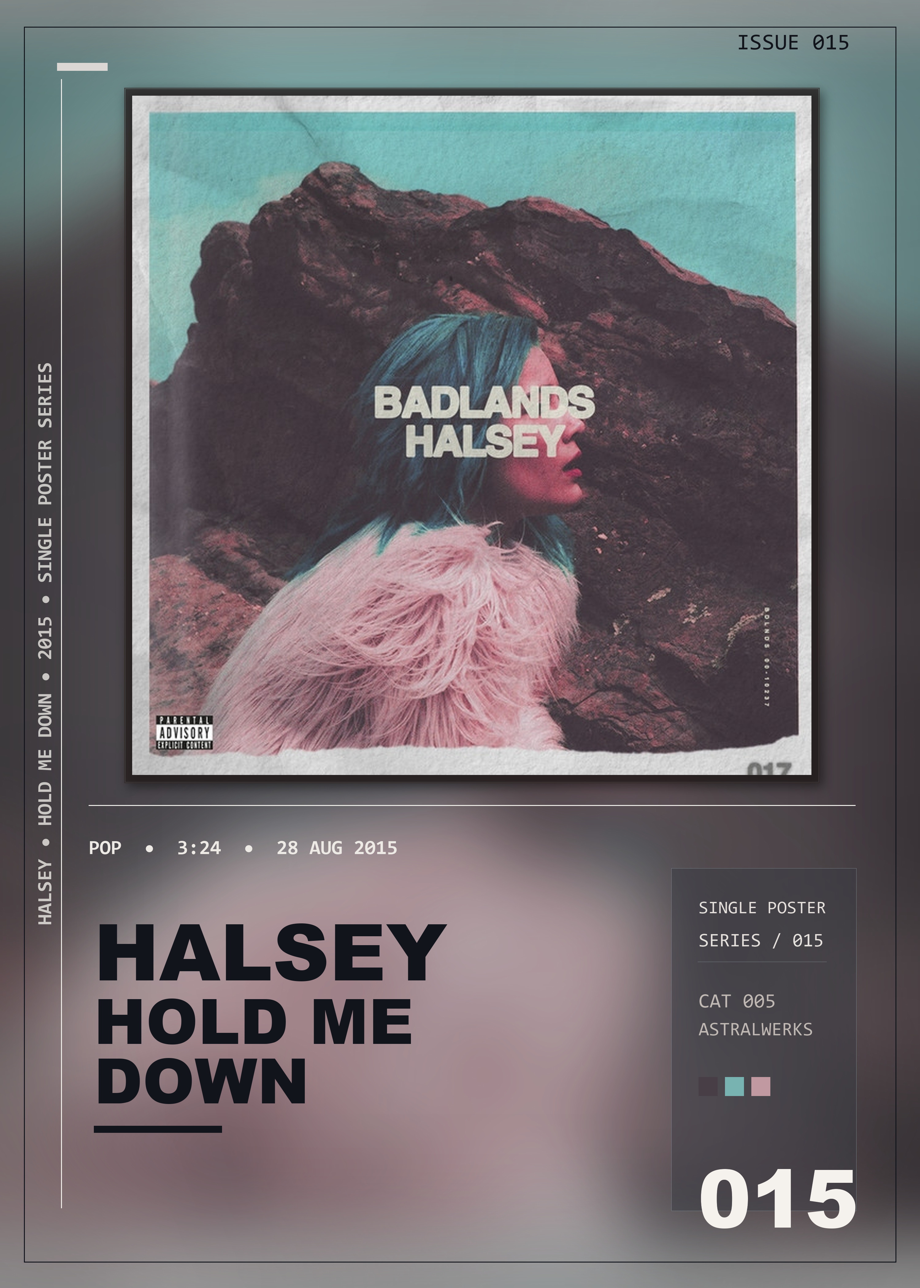 Music poster: Halsey - Hold Me Down