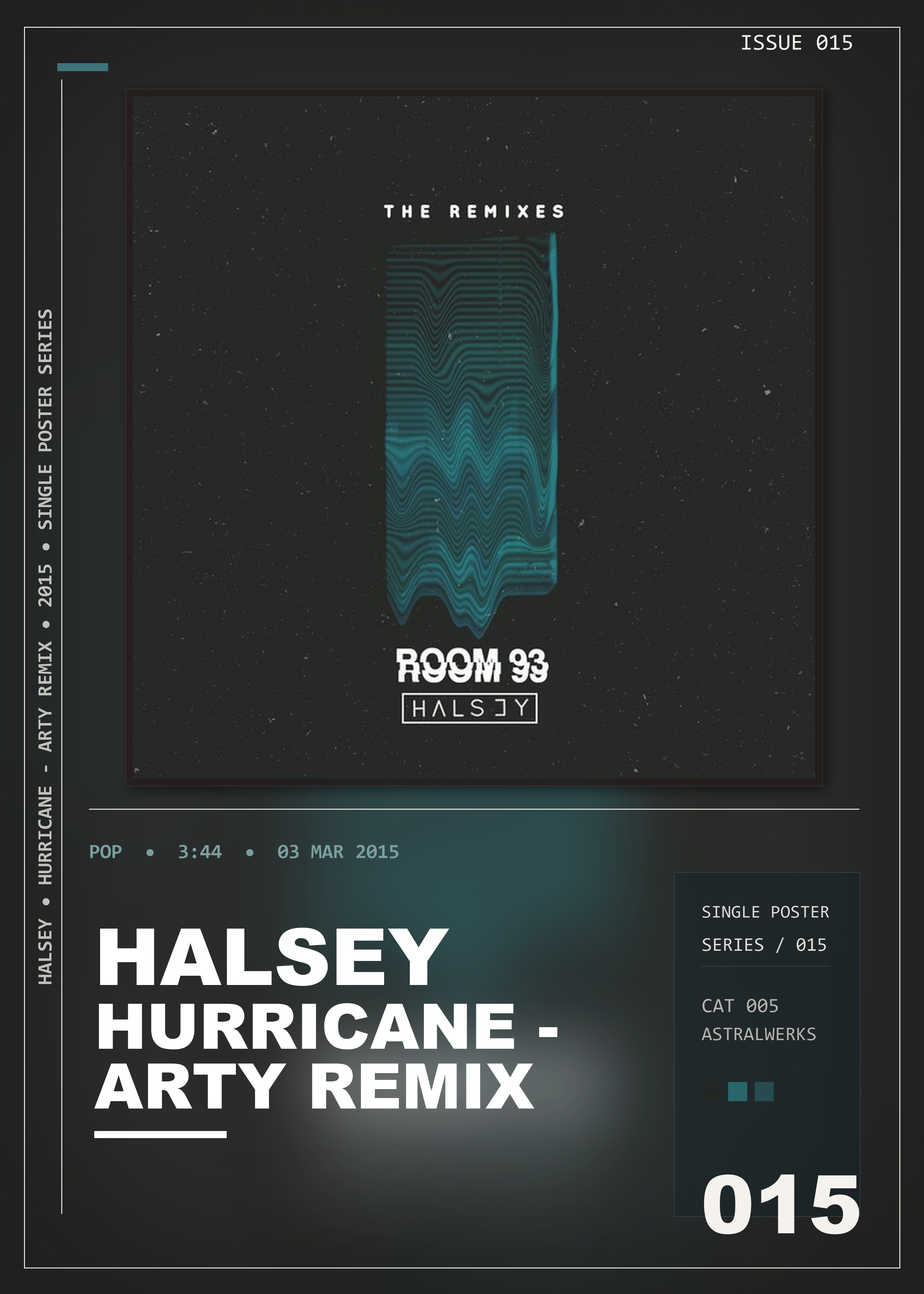 Music poster: Halsey - Hurricane - Arty Remix