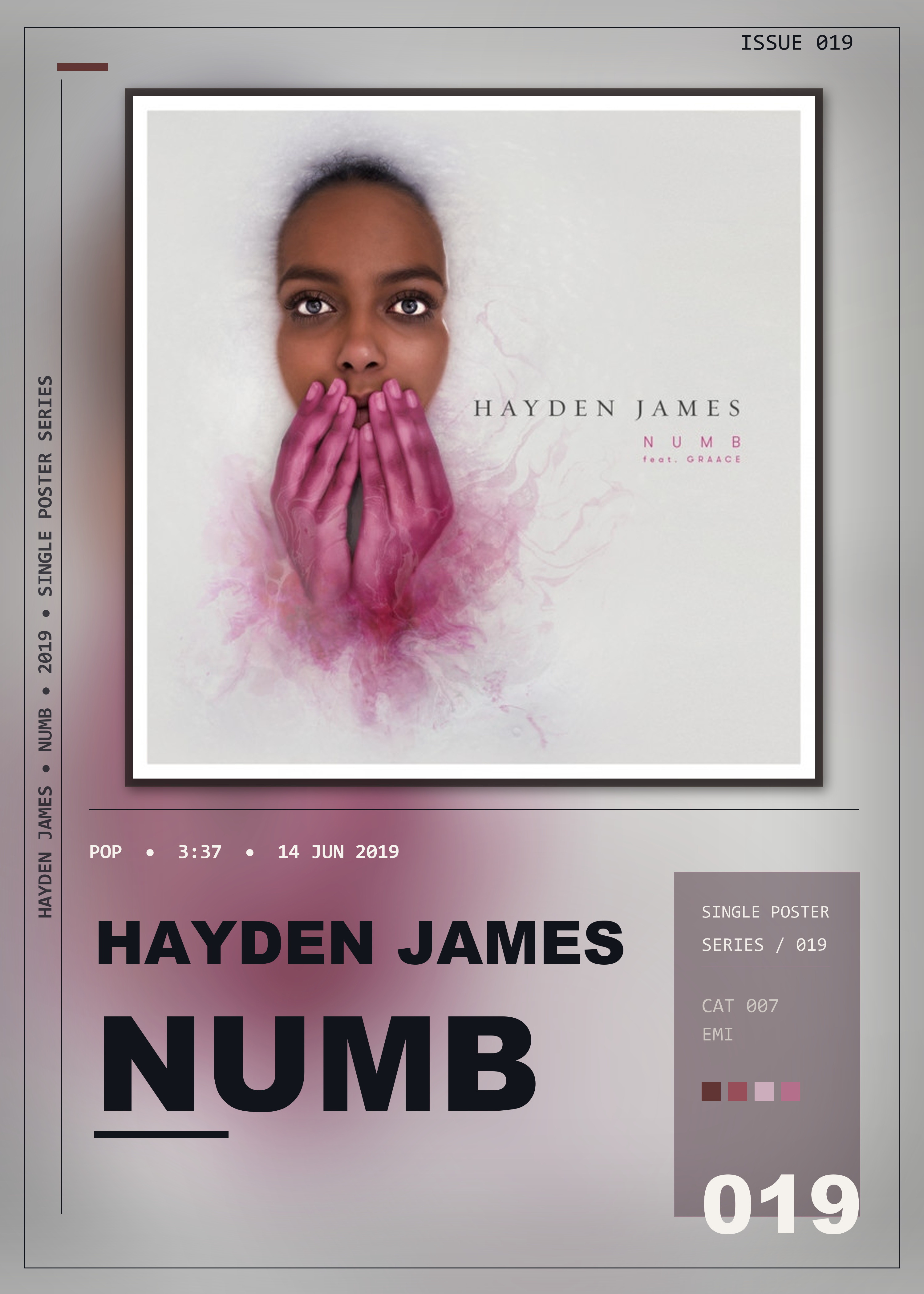 Music poster: Hayden James - NUMB