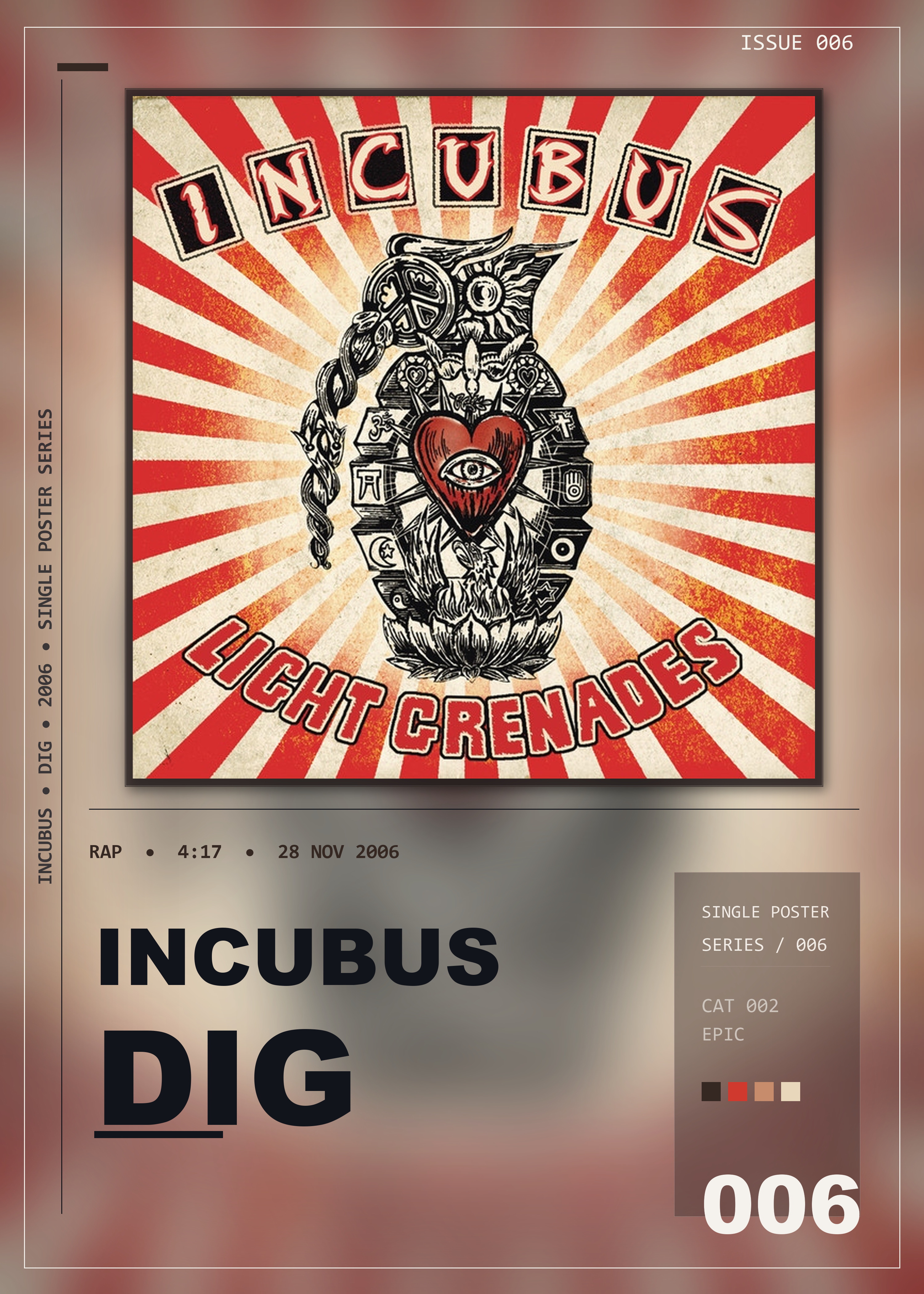 Music poster: Incubus - Dig