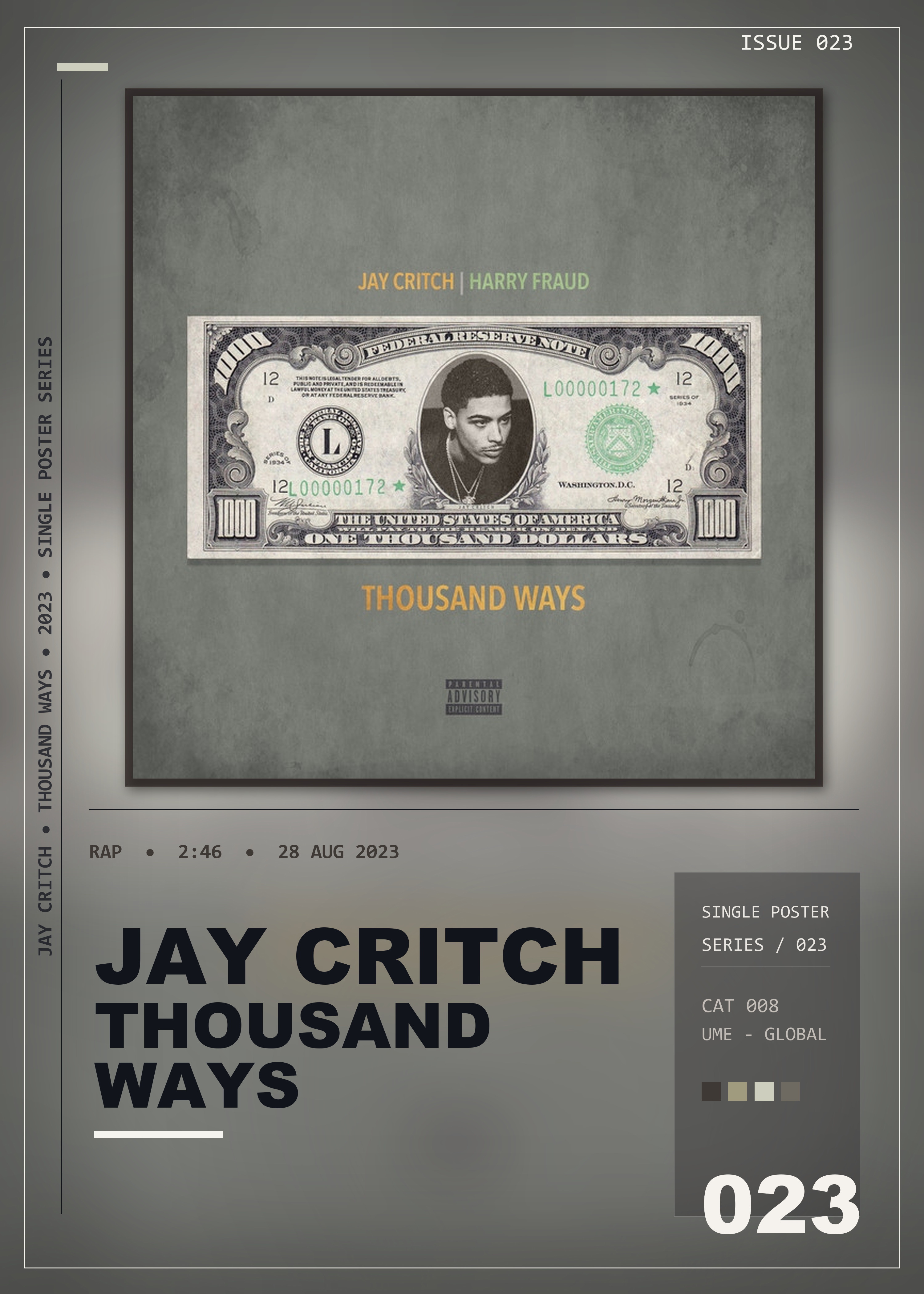 Music poster: Jay Critch - Thousand Ways