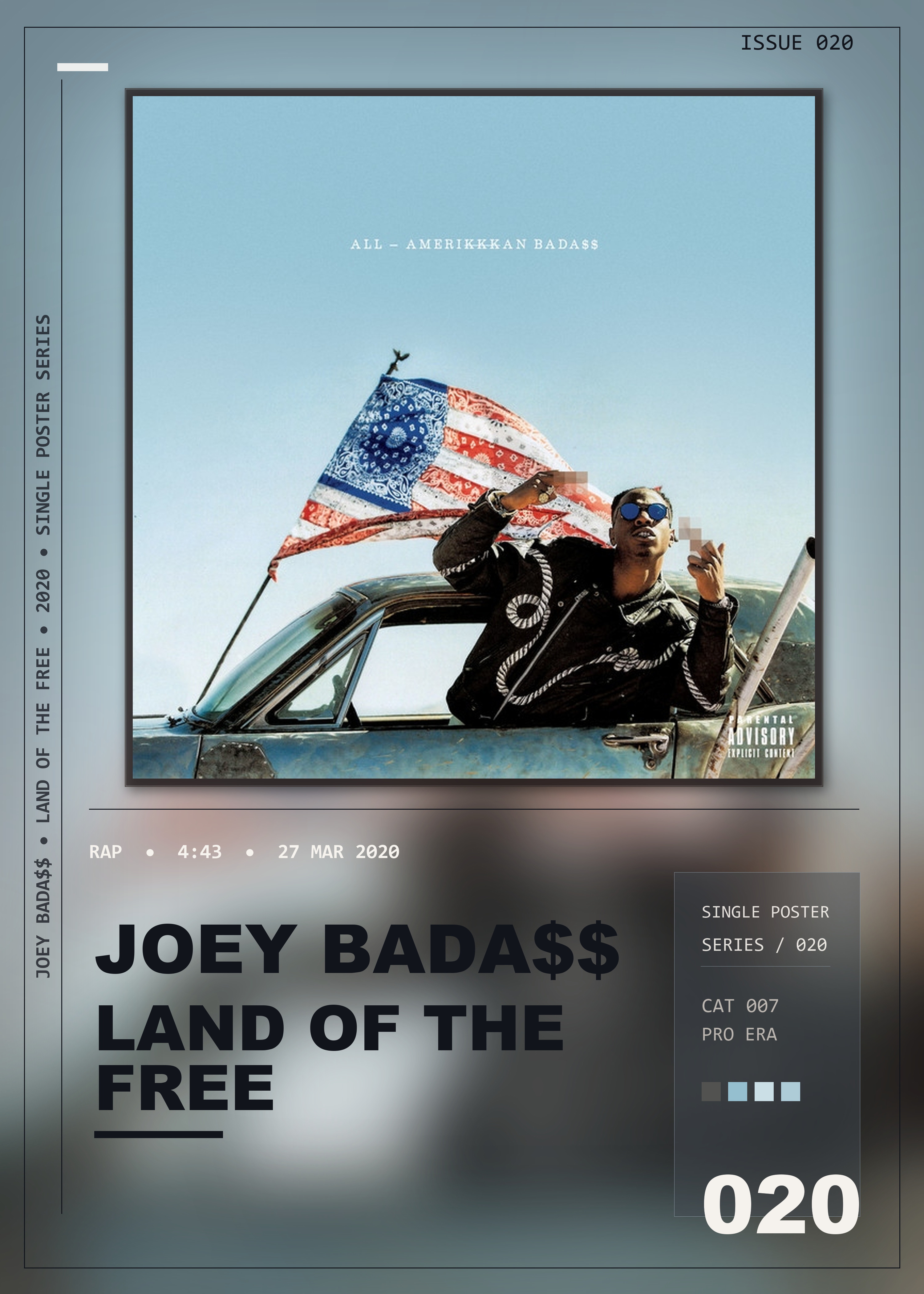 Music poster: Joey Bada - LAND OF THE FREE