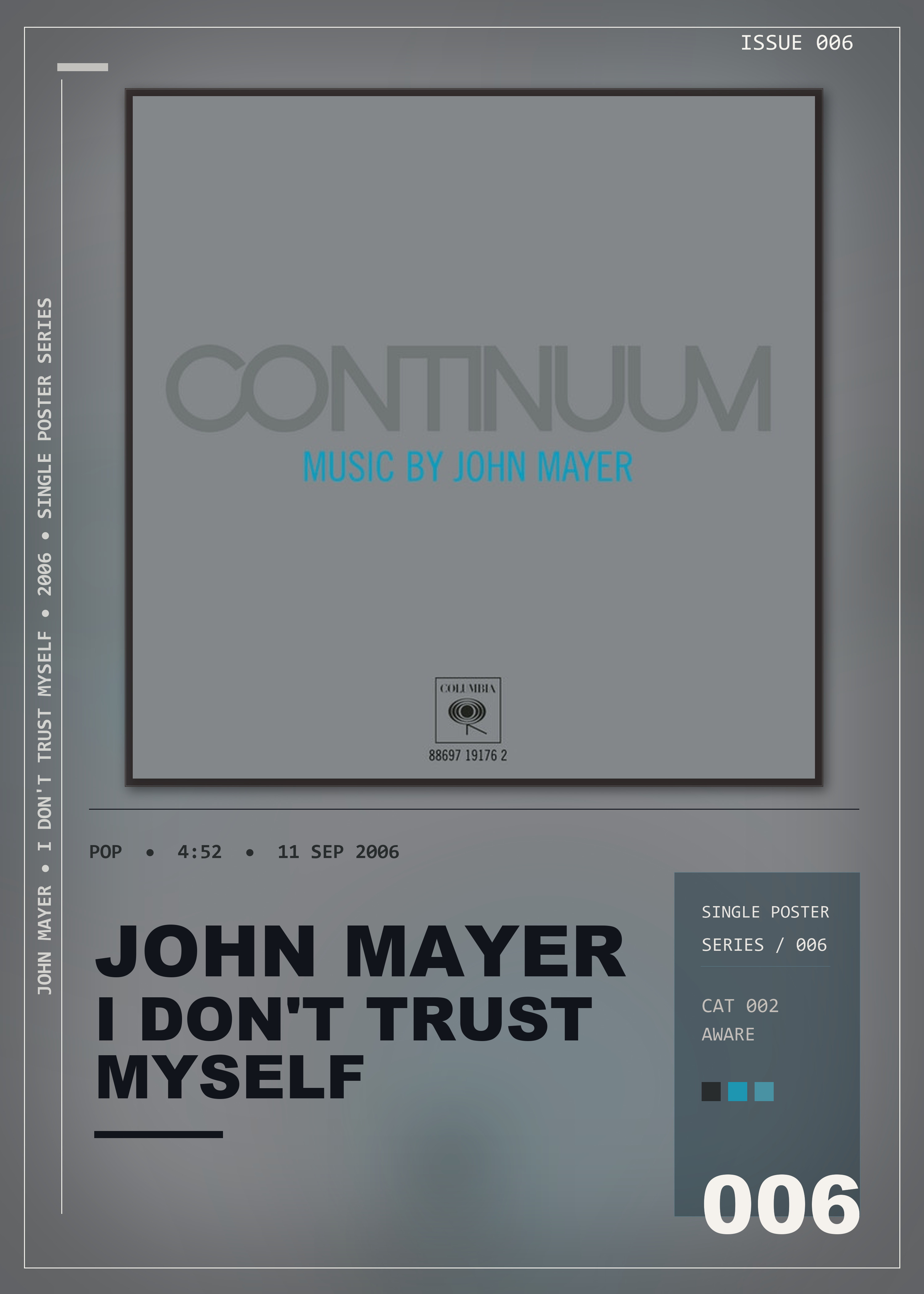 Music poster: John Mayer - I Dont Trust Myself With Loving You