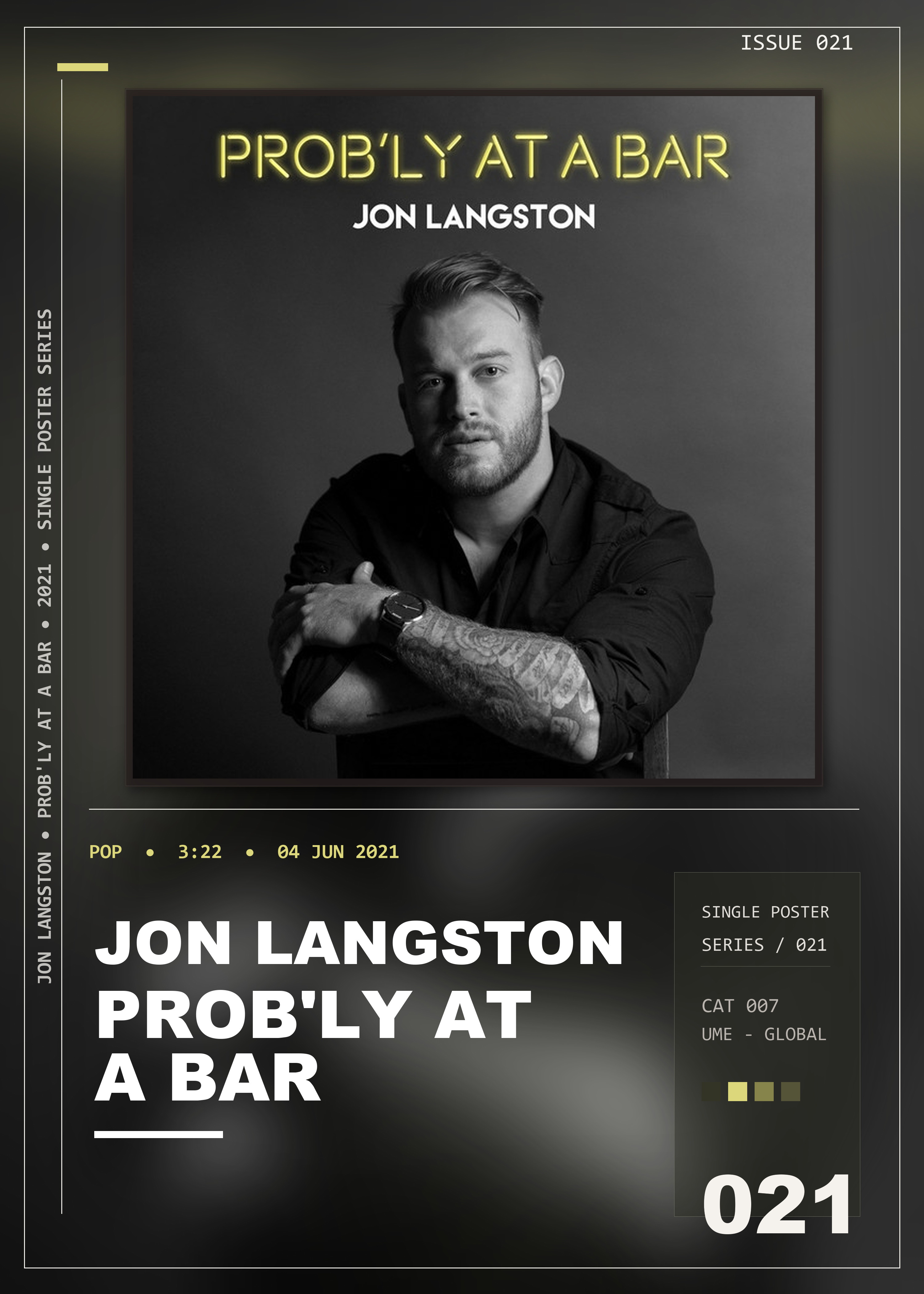 Music poster: Jon Langston - Probly At A Bar