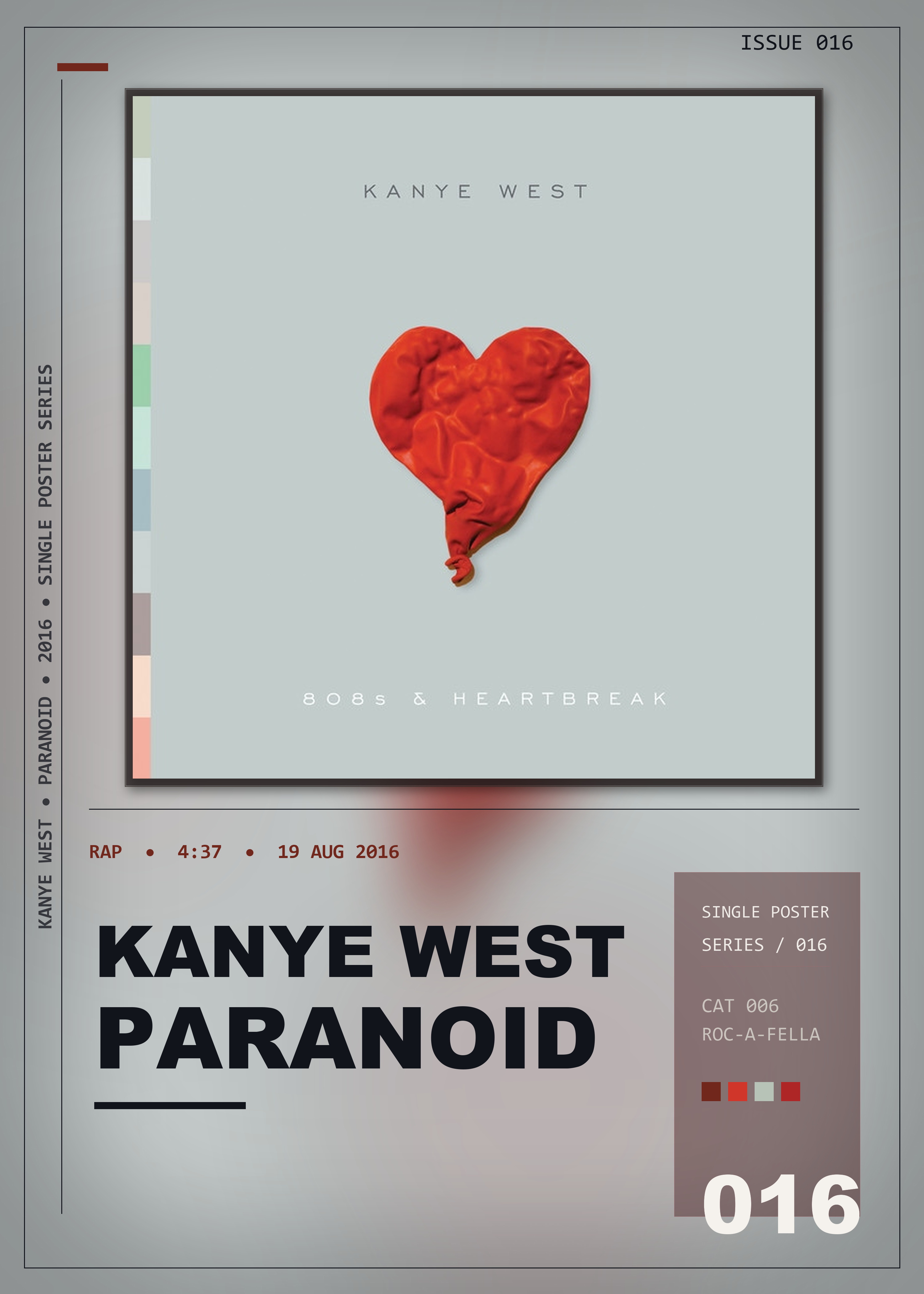Music poster: Kanye West - Paranoid