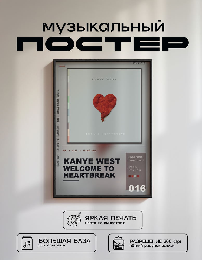 Music poster: Kanye West - Welcome To Heartbreak