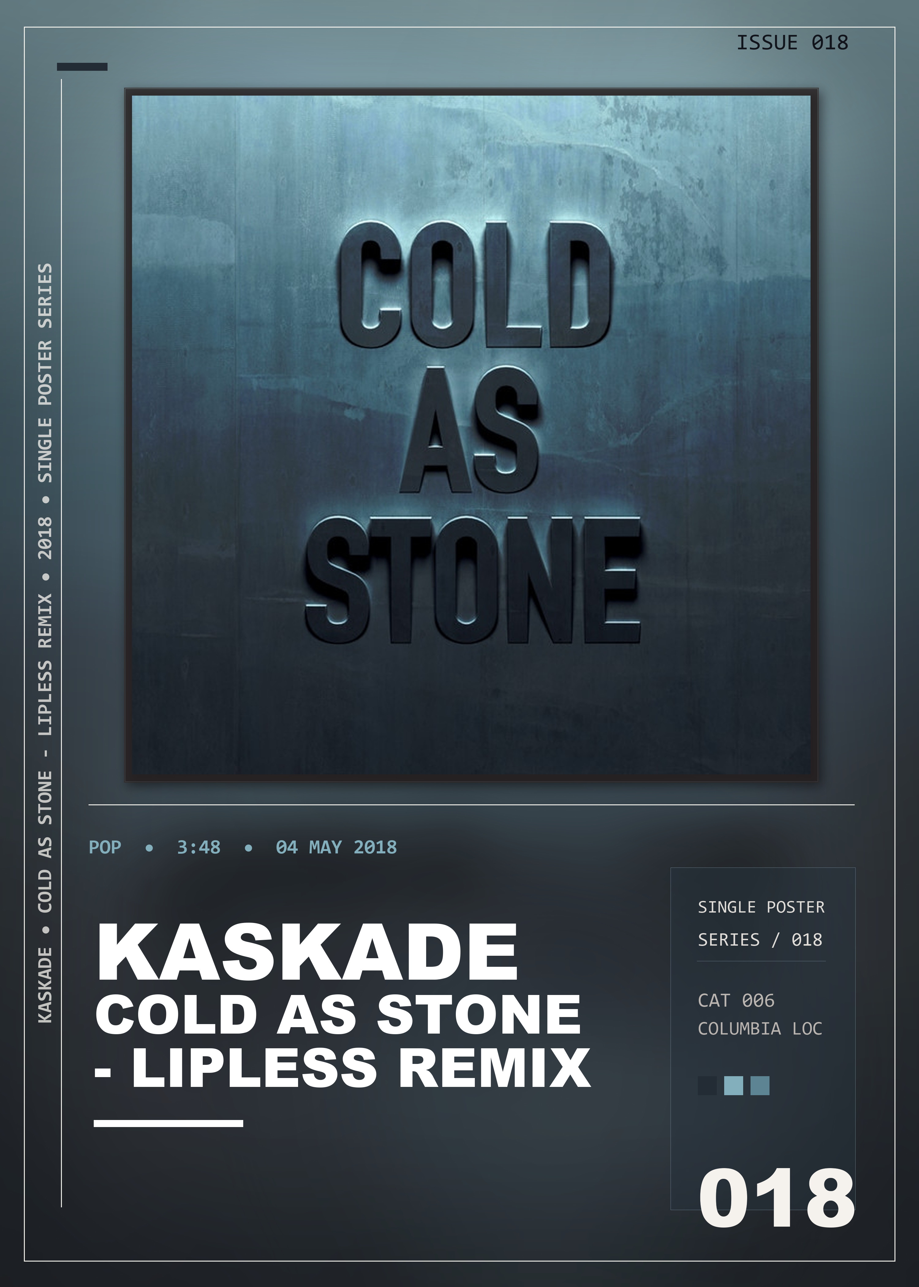 Music poster: Kaskade - Cold as Stone - Lipless Remix