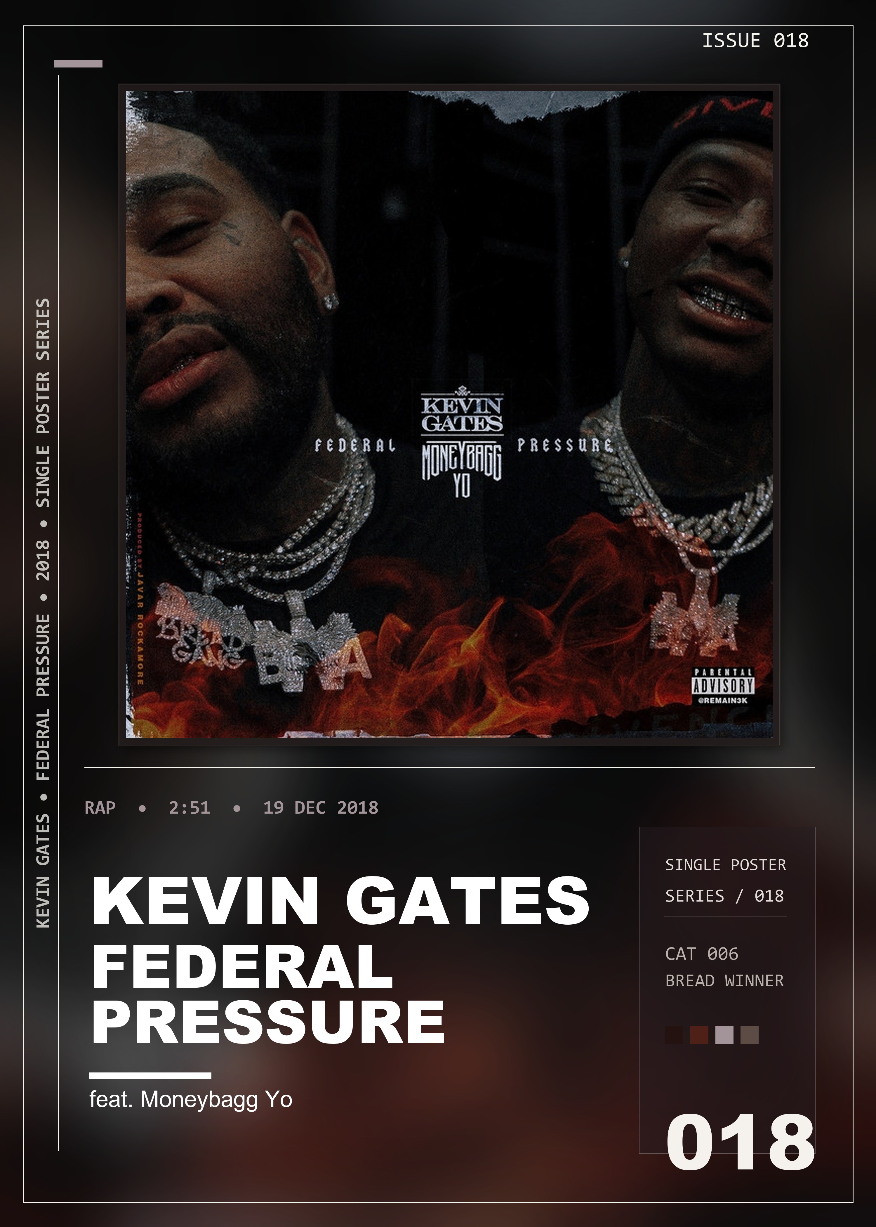 Music poster: Kevin Gates - Federal Pressure feat Moneybagg Yo