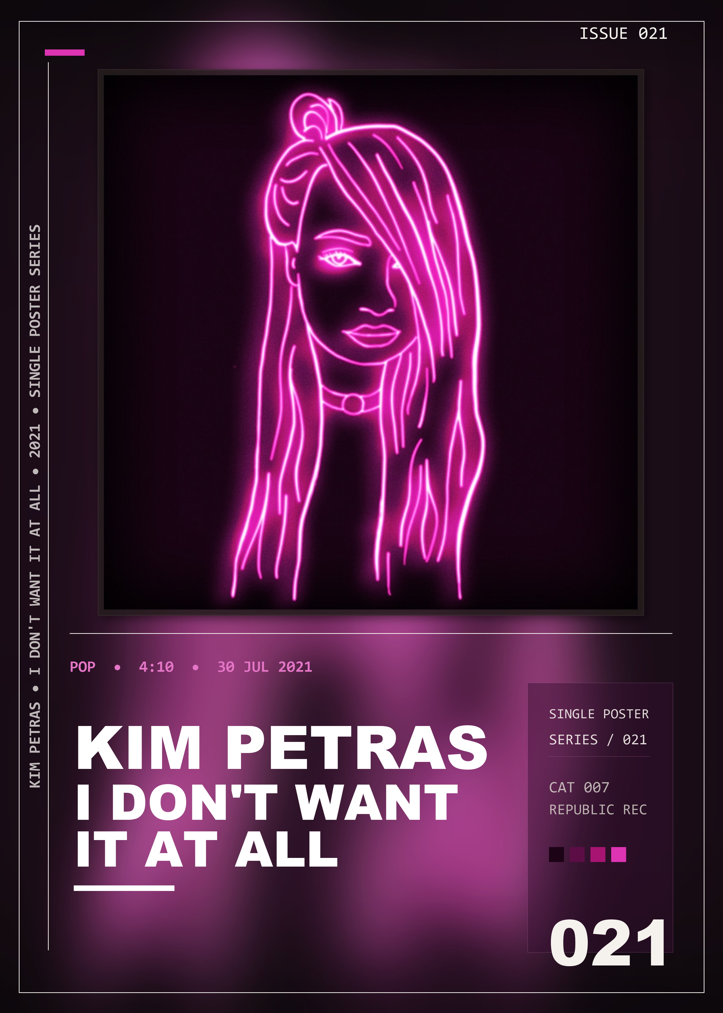 Music poster: Kim Petras - I Dont Want It At All