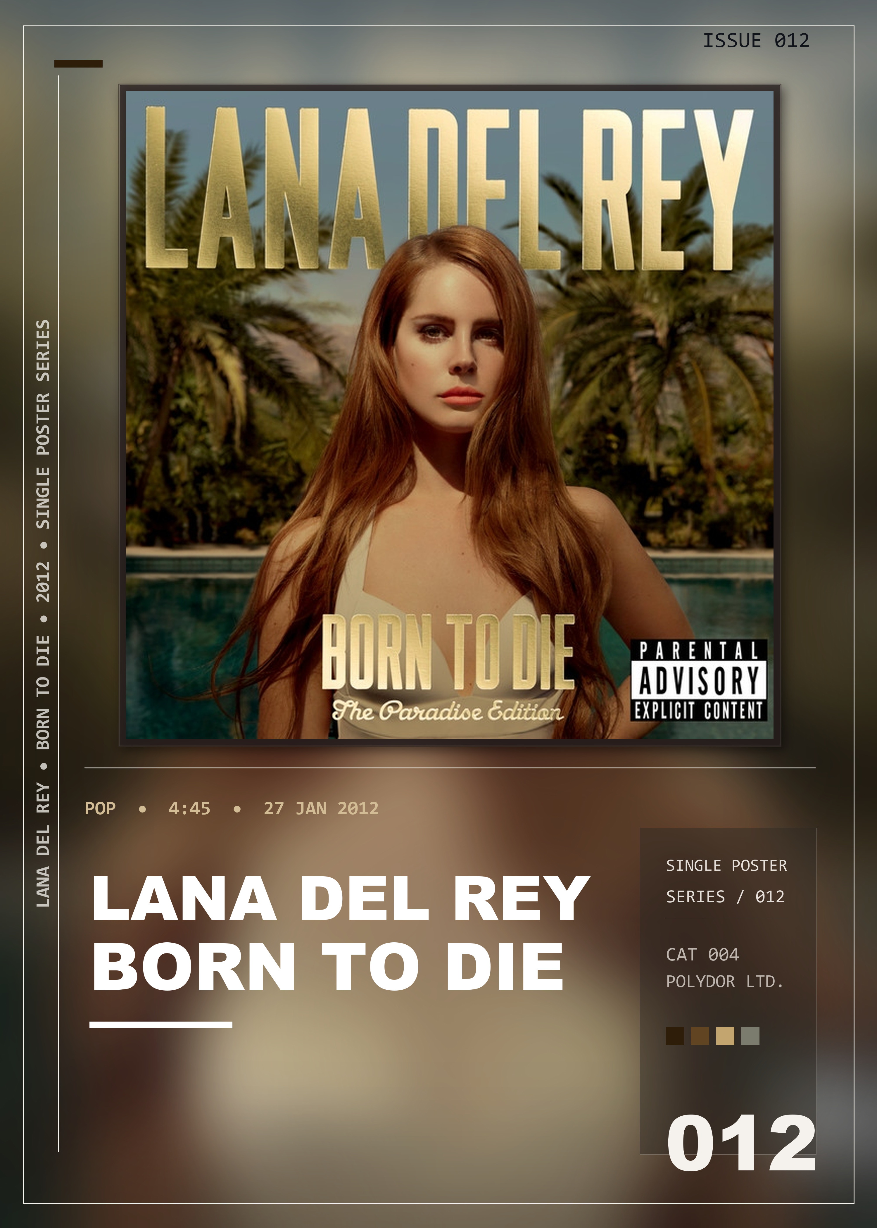 Music poster: Lana Del Rey - Born To Die