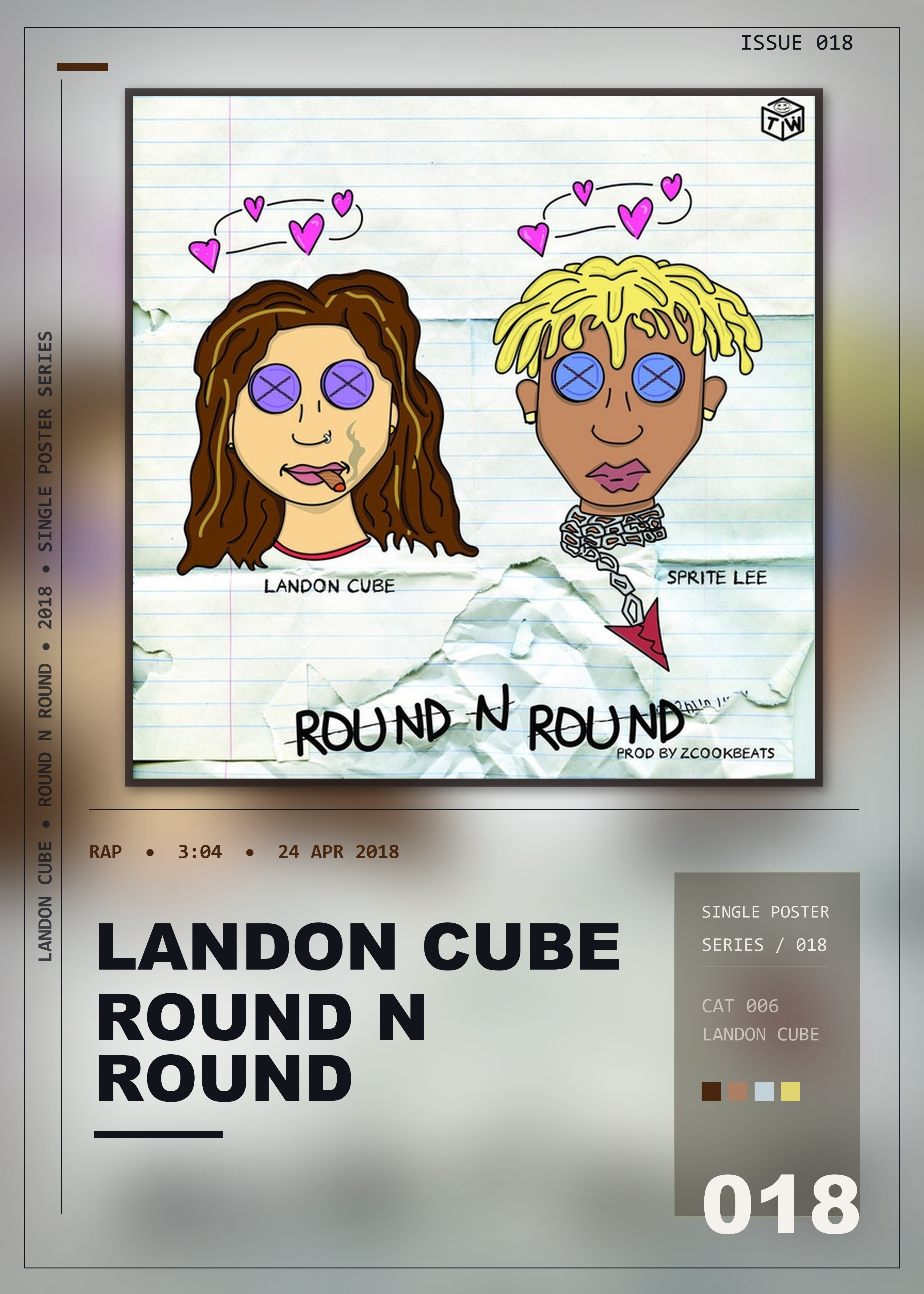 Music poster: Landon Cube - Round n Round