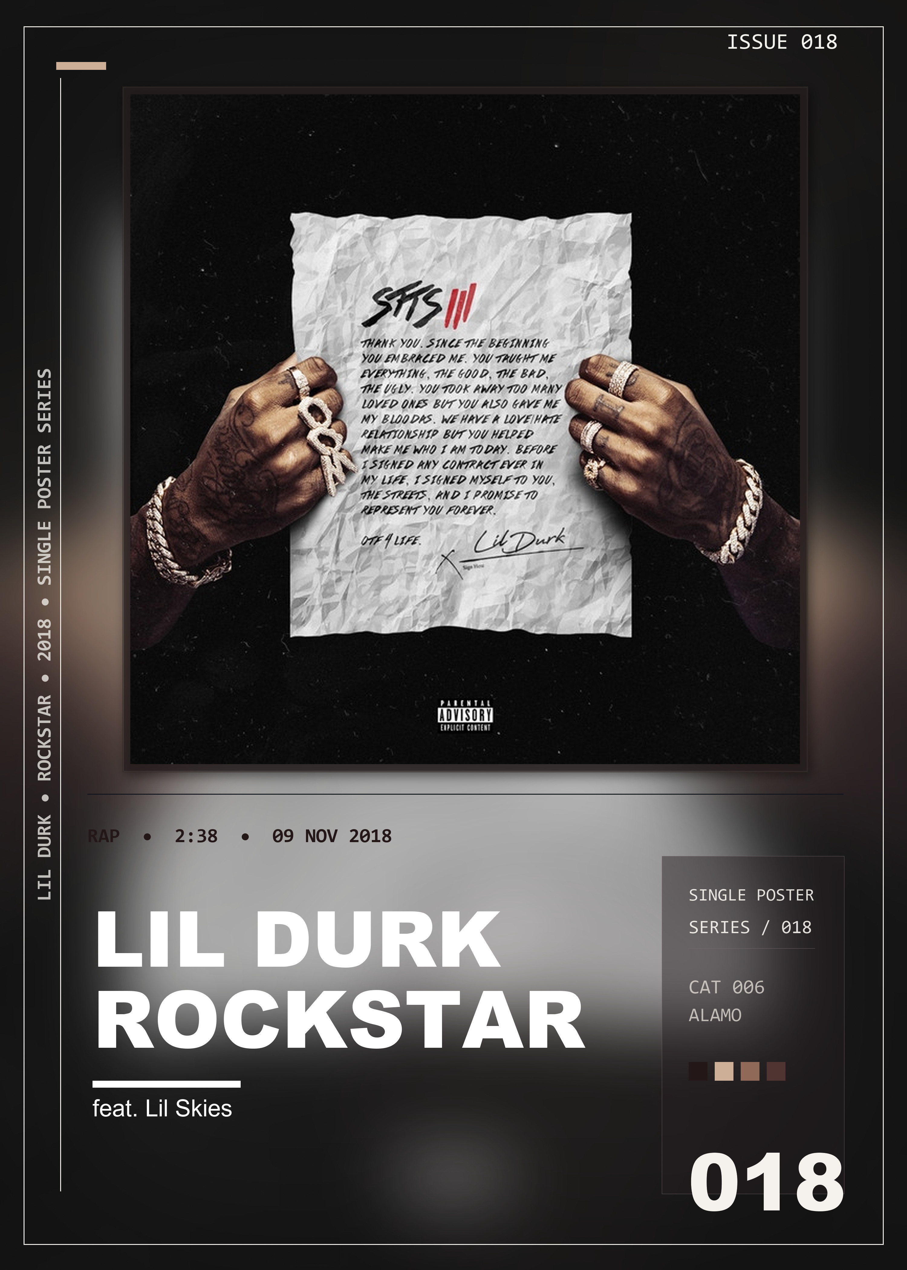 Music poster: Lil Durk - Rockstar feat Lil Skies