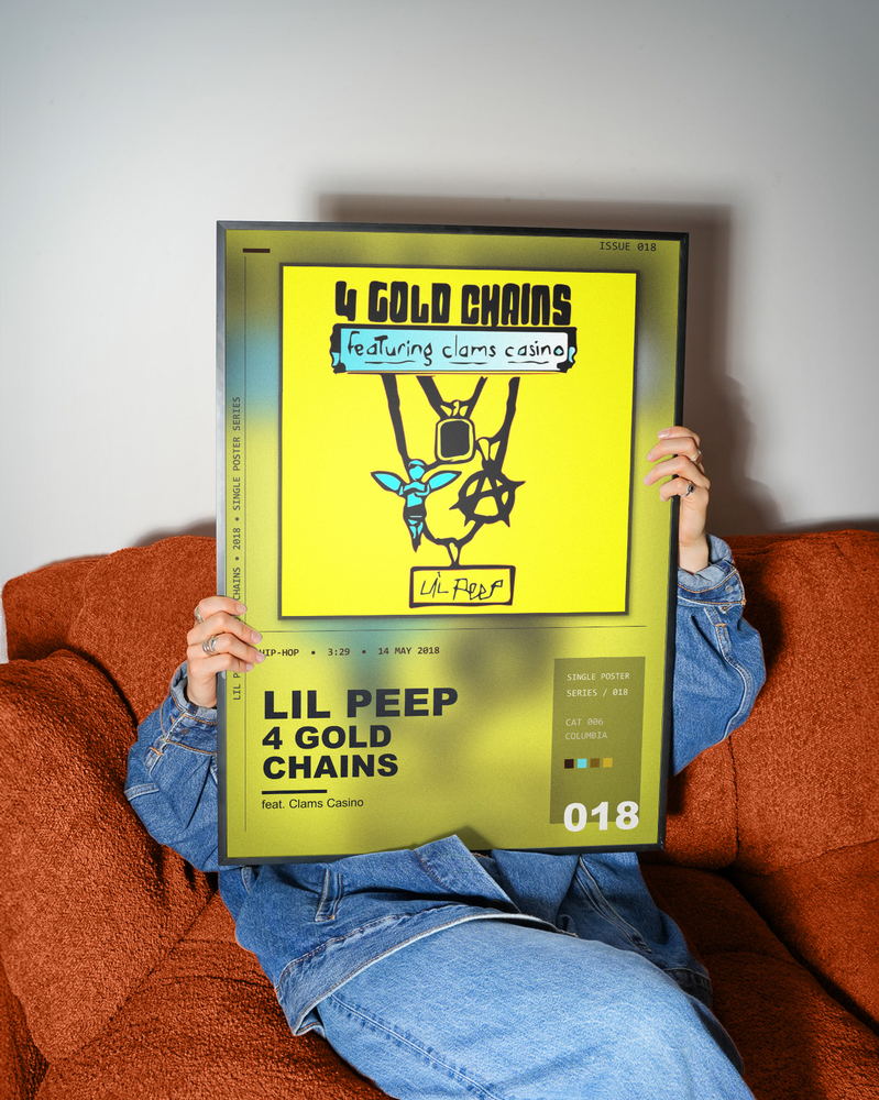 Music poster: Lil Peep - 4 Gold Chains - feat Clams Casino