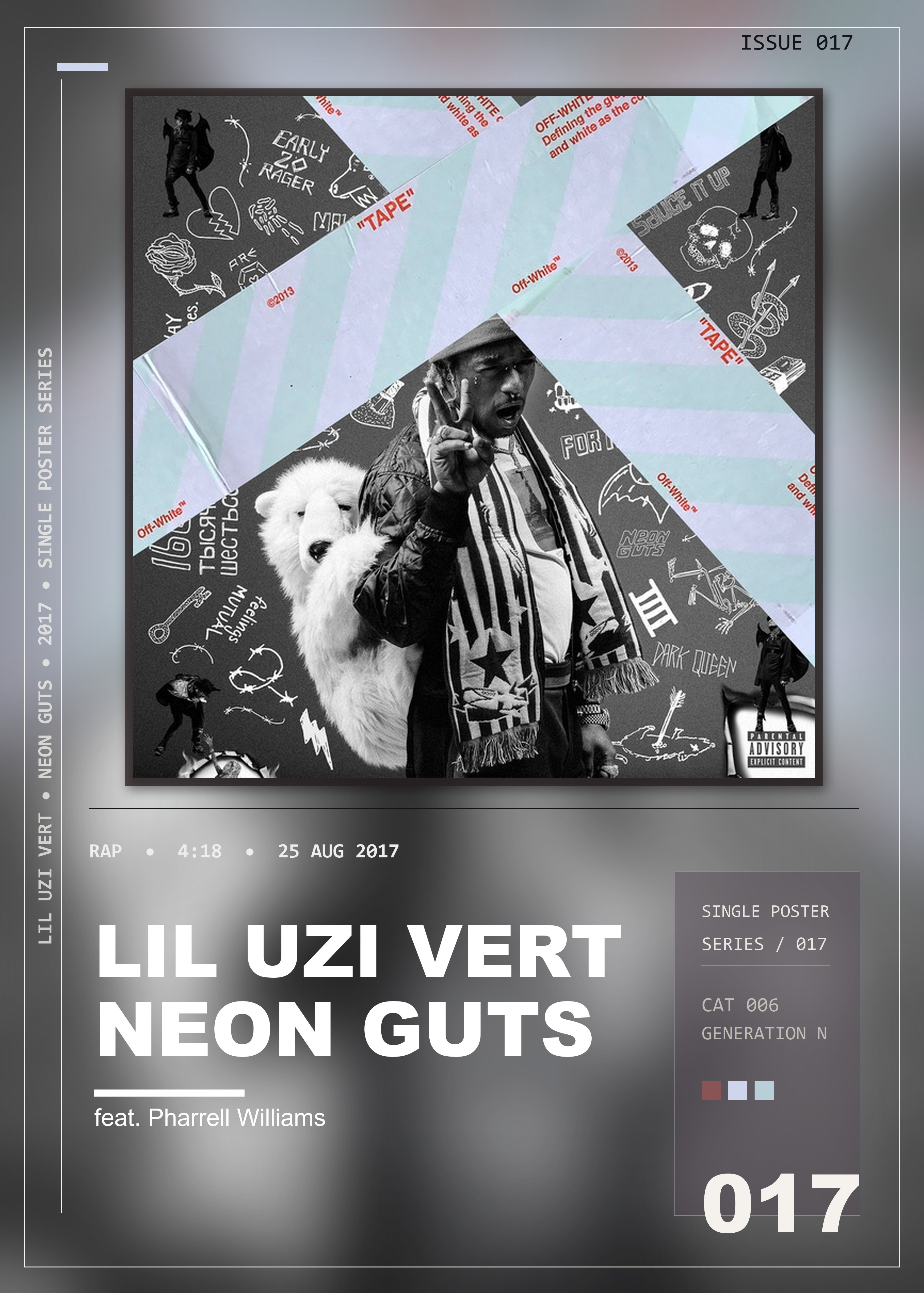 Music poster: Lil Uzi Vert - Neon Guts feat Pharrell Williams