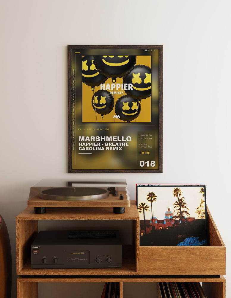 Music poster: Marshmello - Happier - Breathe Carolina Remix