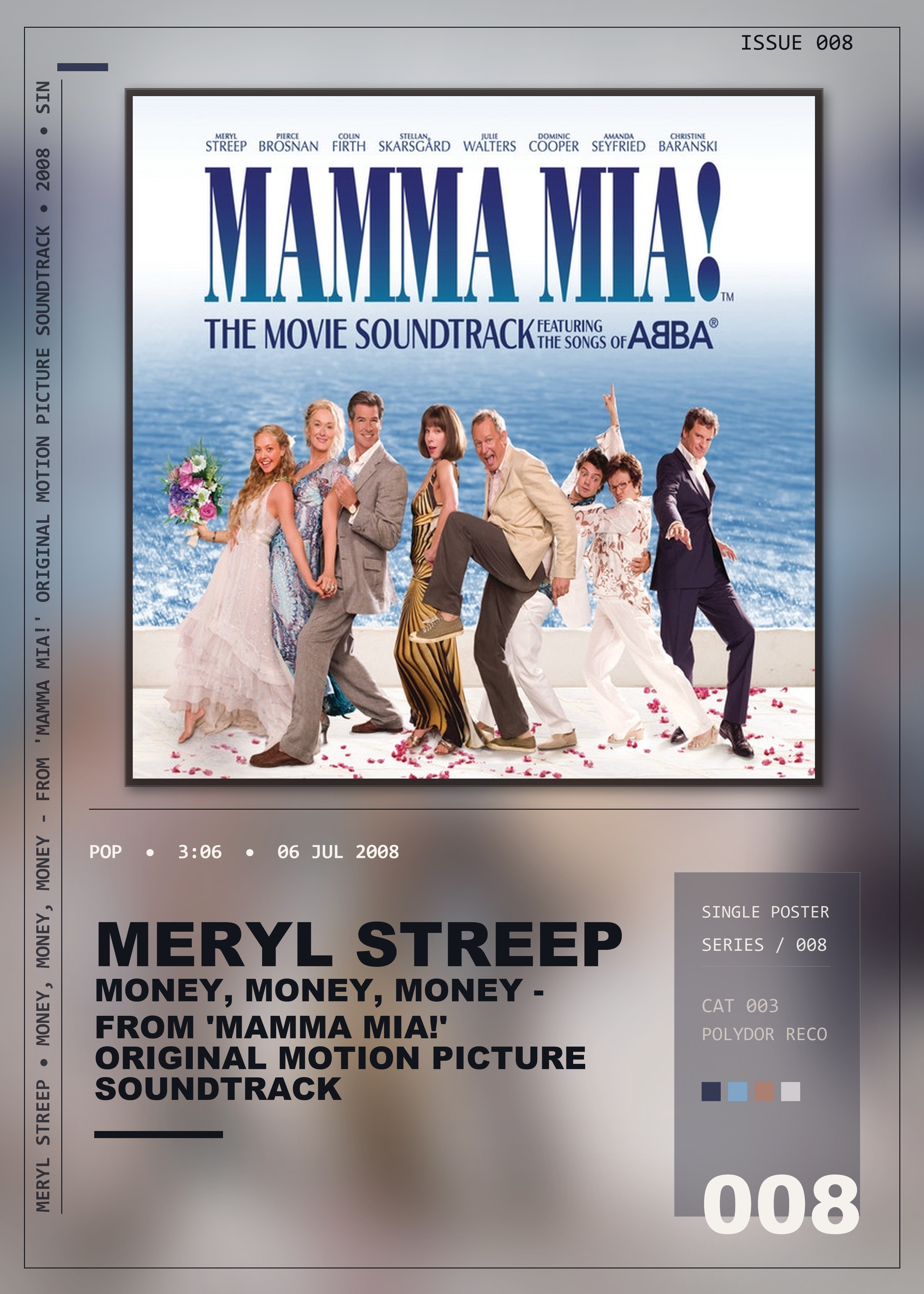 Music poster: Meryl Streep - Money Money Money - From Mamma Mia Original Motion Picture Soundtrack