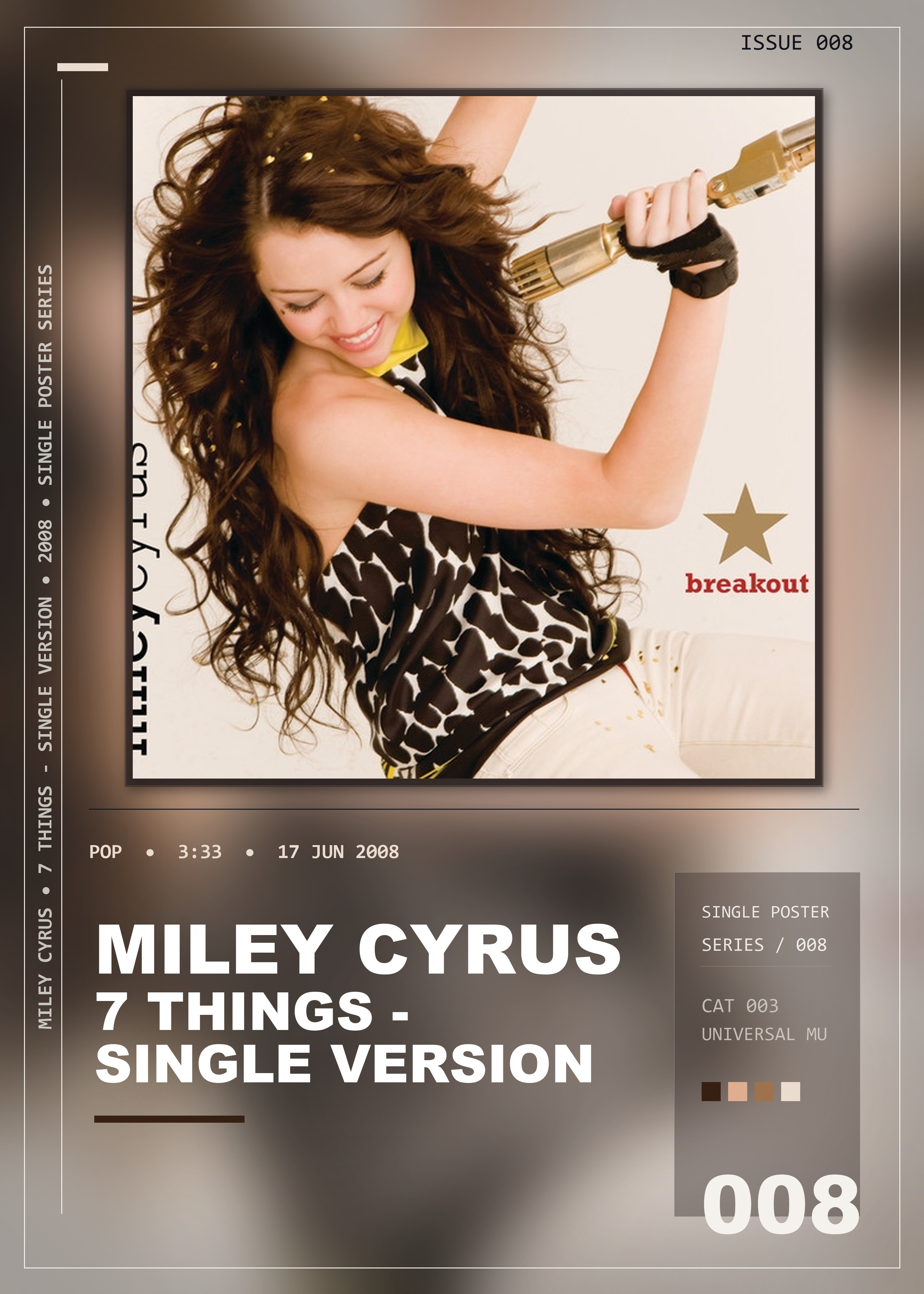 Music poster: Miley Cyrus - 7 Things - Single Version