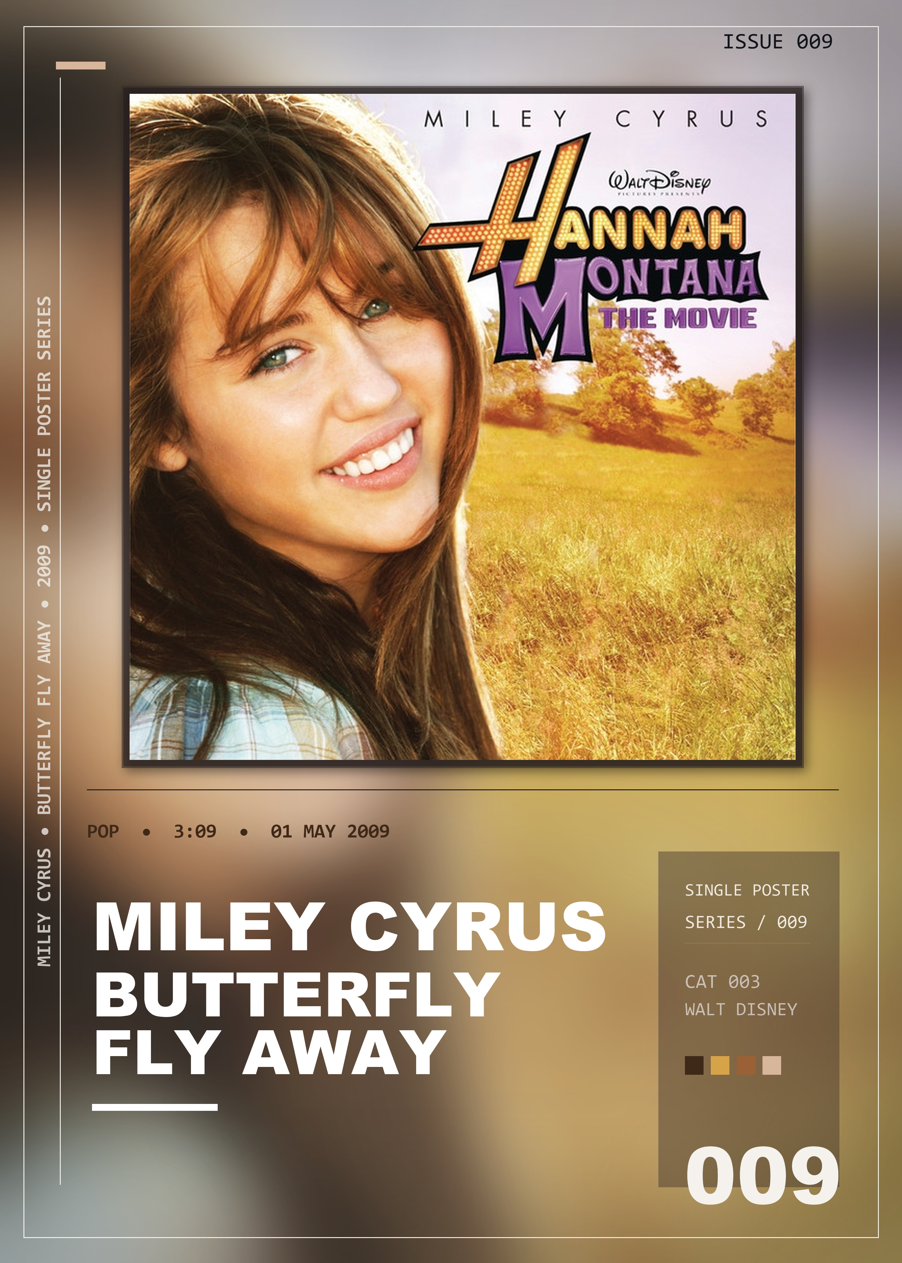 Music poster: Miley Cyrus - Butterfly Fly Away