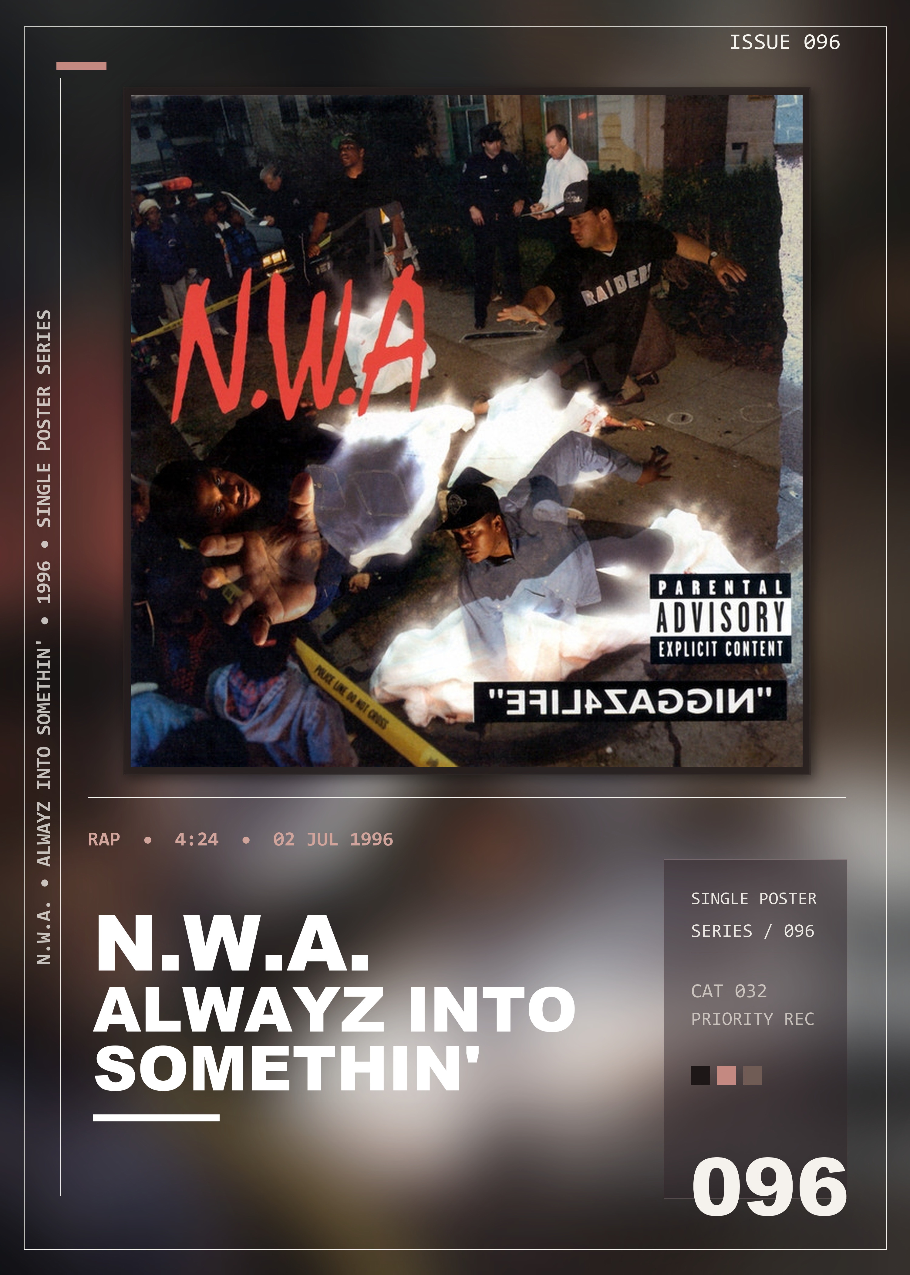 Music poster: NWA - Alwayz Into Somethin