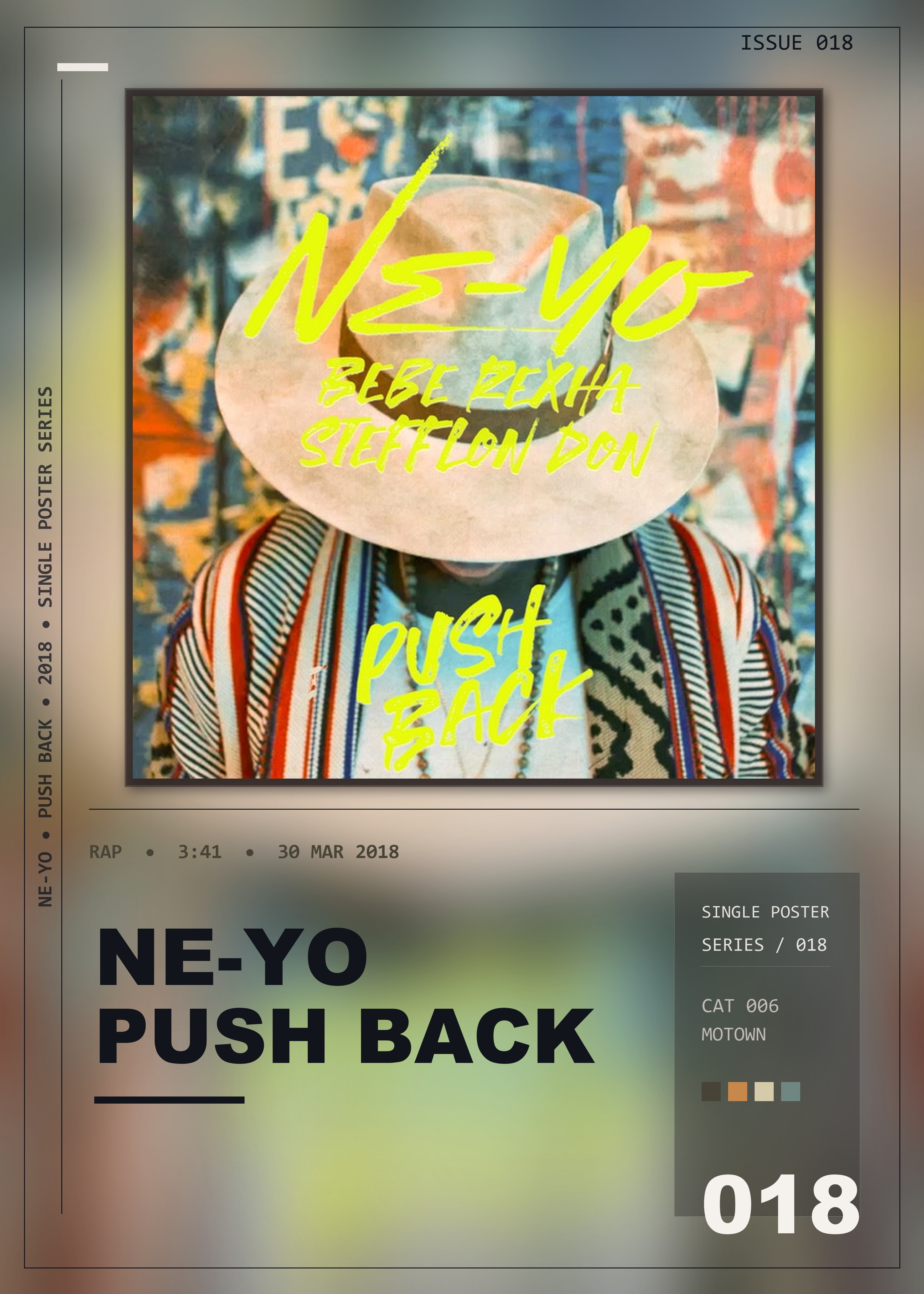 Music poster: Ne-Yo - Push Back Ne-Yo Bebe Rexha Stefflon Don