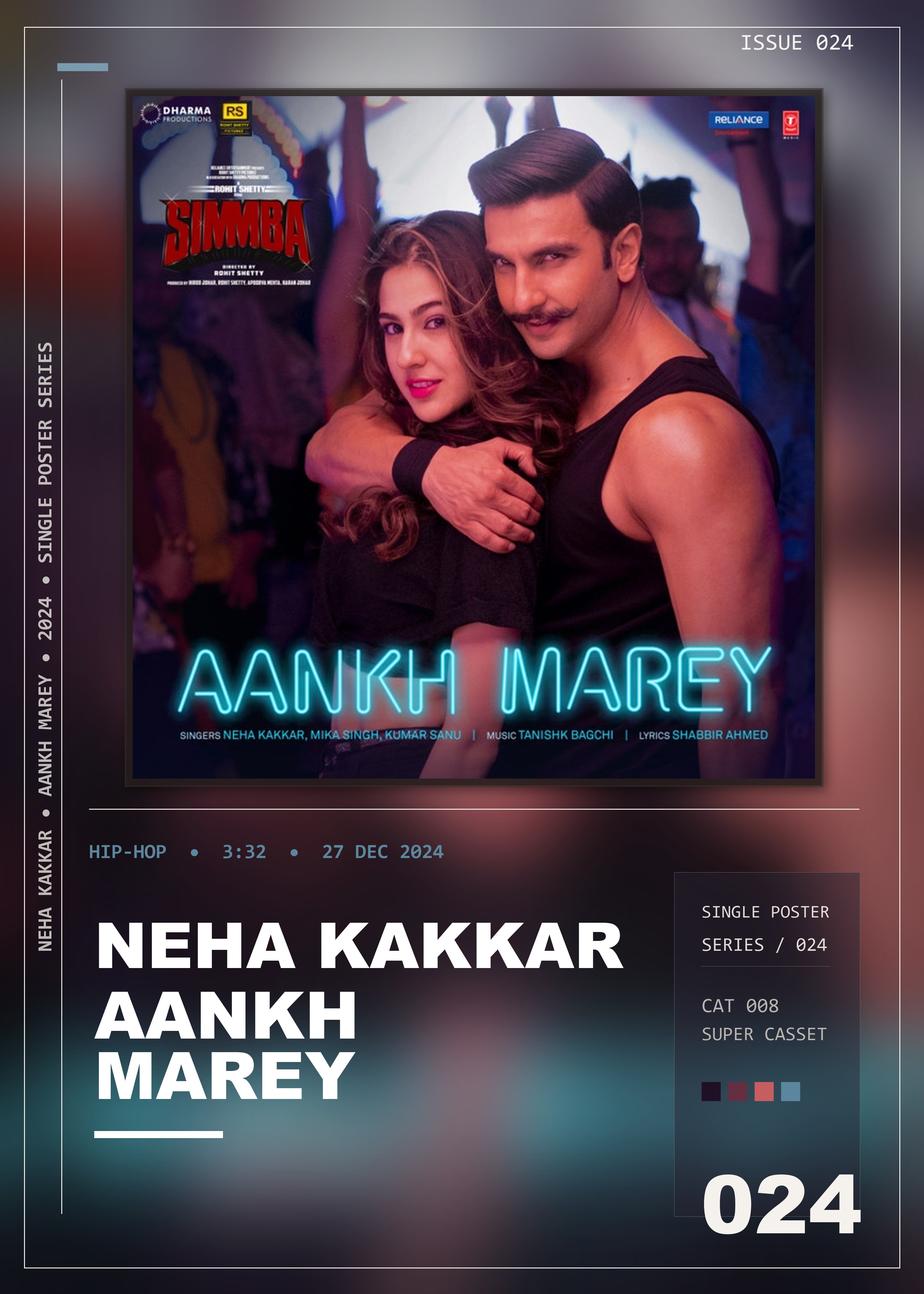 Music poster: Neha Kakkar - Aankh Marey From Simmba