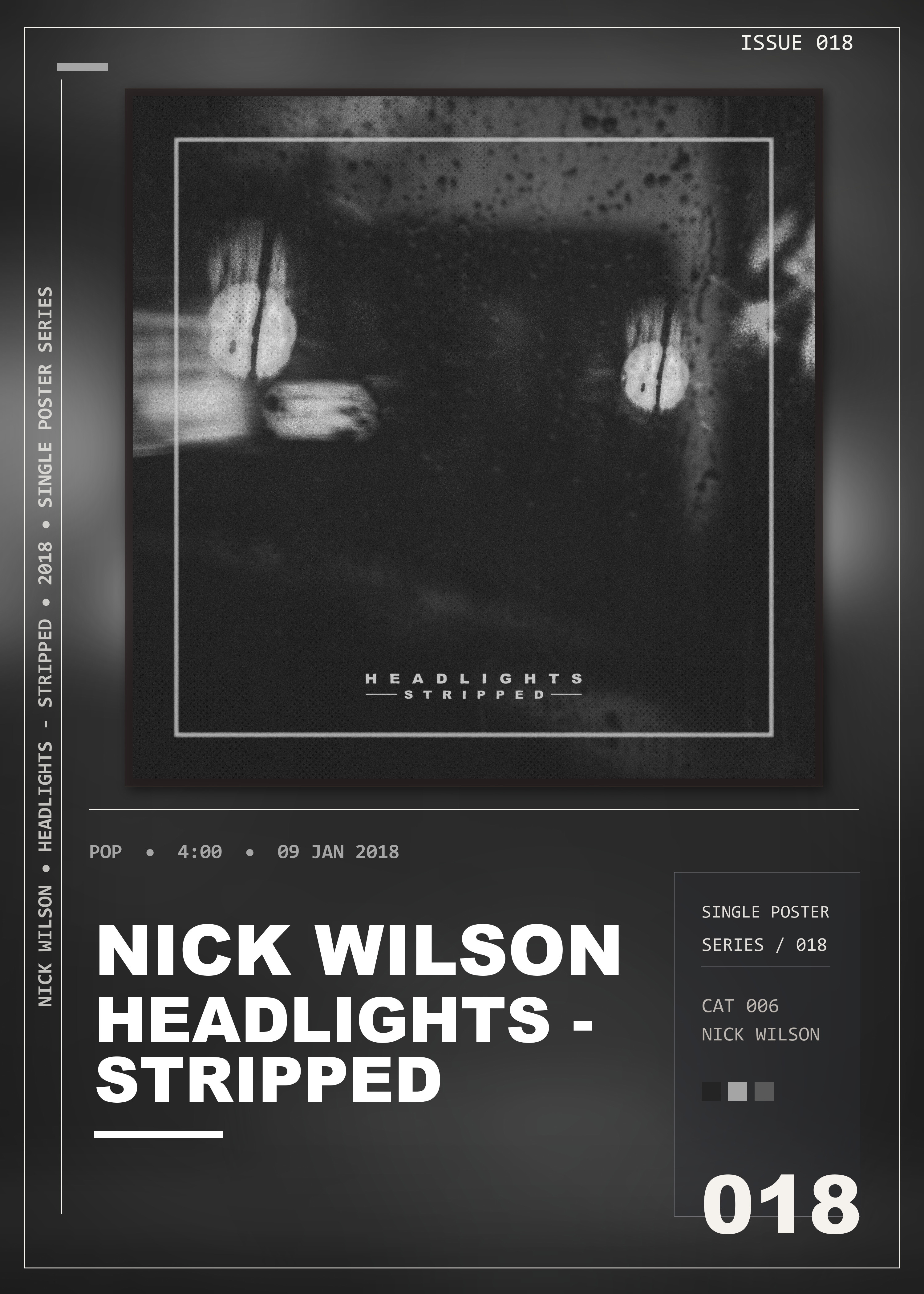 Music poster: Nick Wilson - Headlights - Stripped