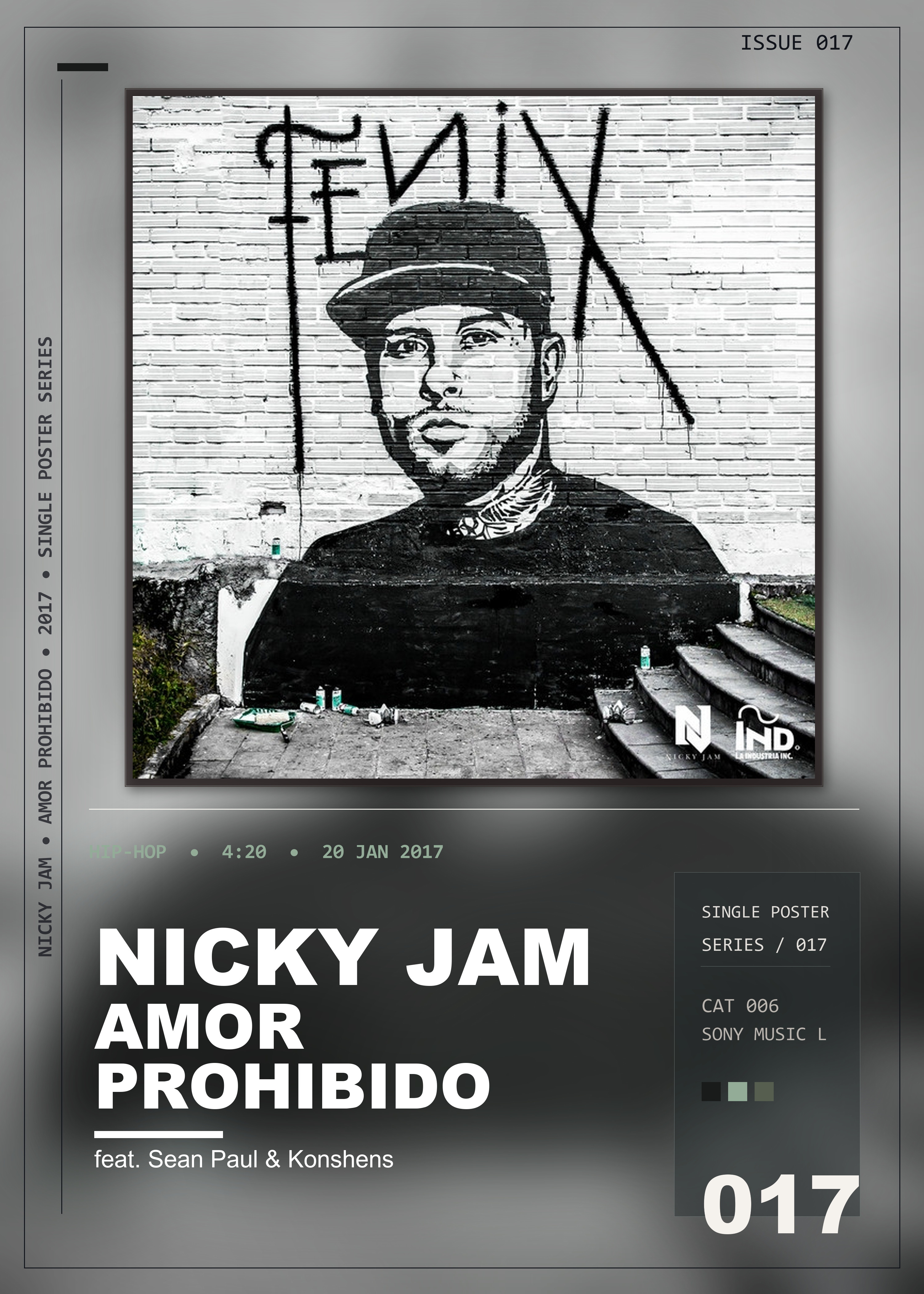 Music poster: Nicky Jam - Amor Prohibido feat Sean Paul Konshens