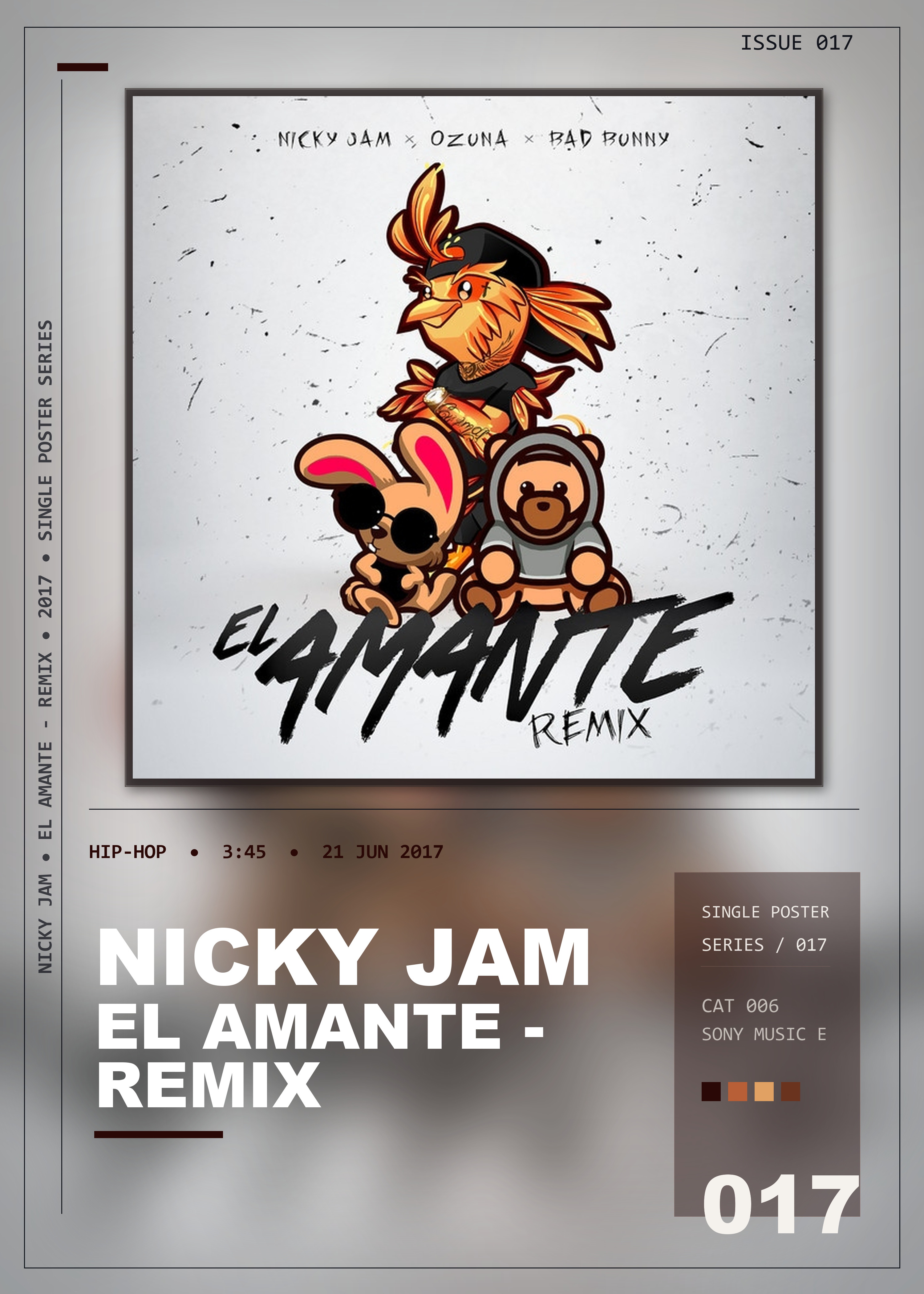Music poster: Nicky Jam - El Amante - Remix