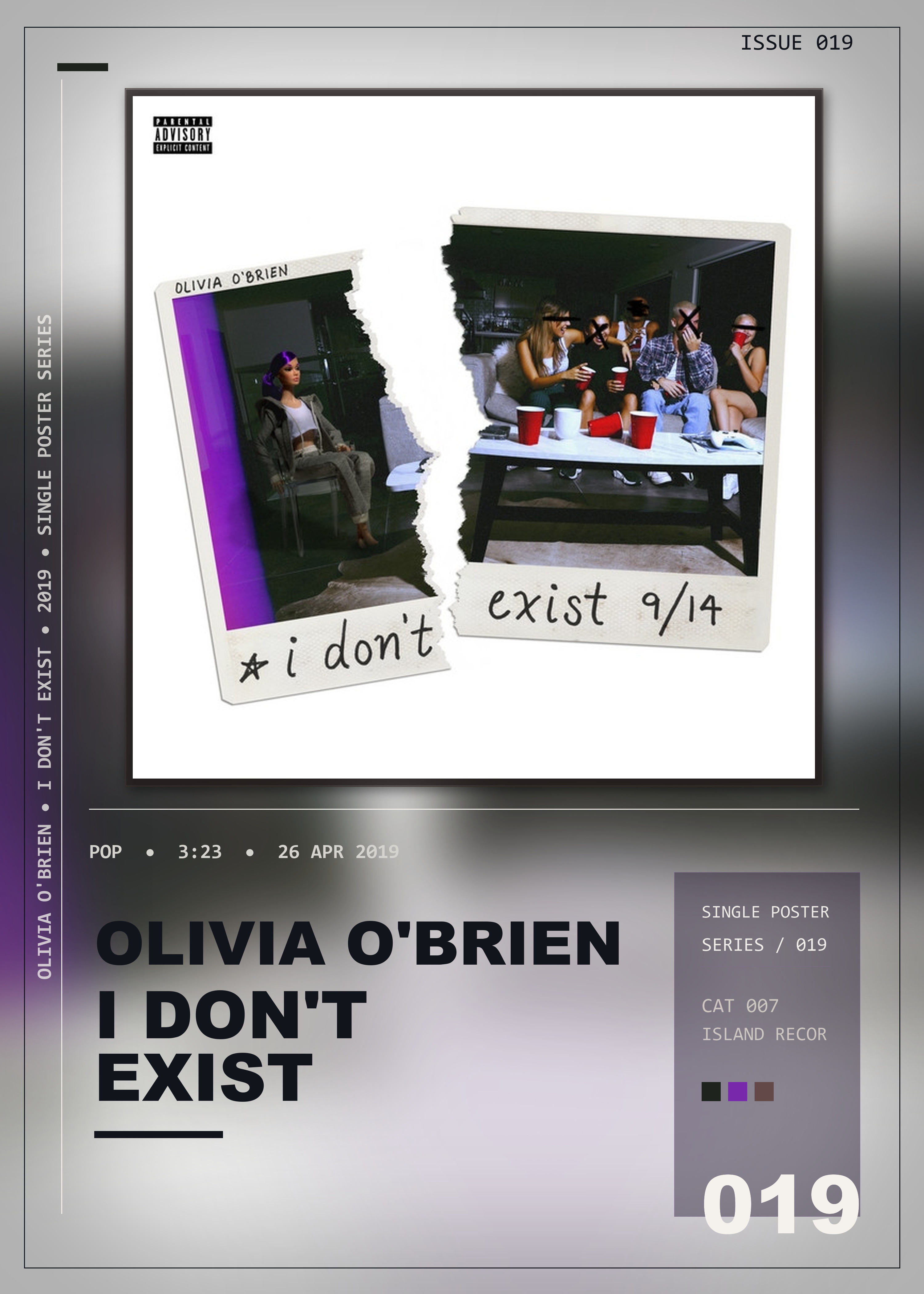 Music poster: Olivia OBrien - I Dont Exist