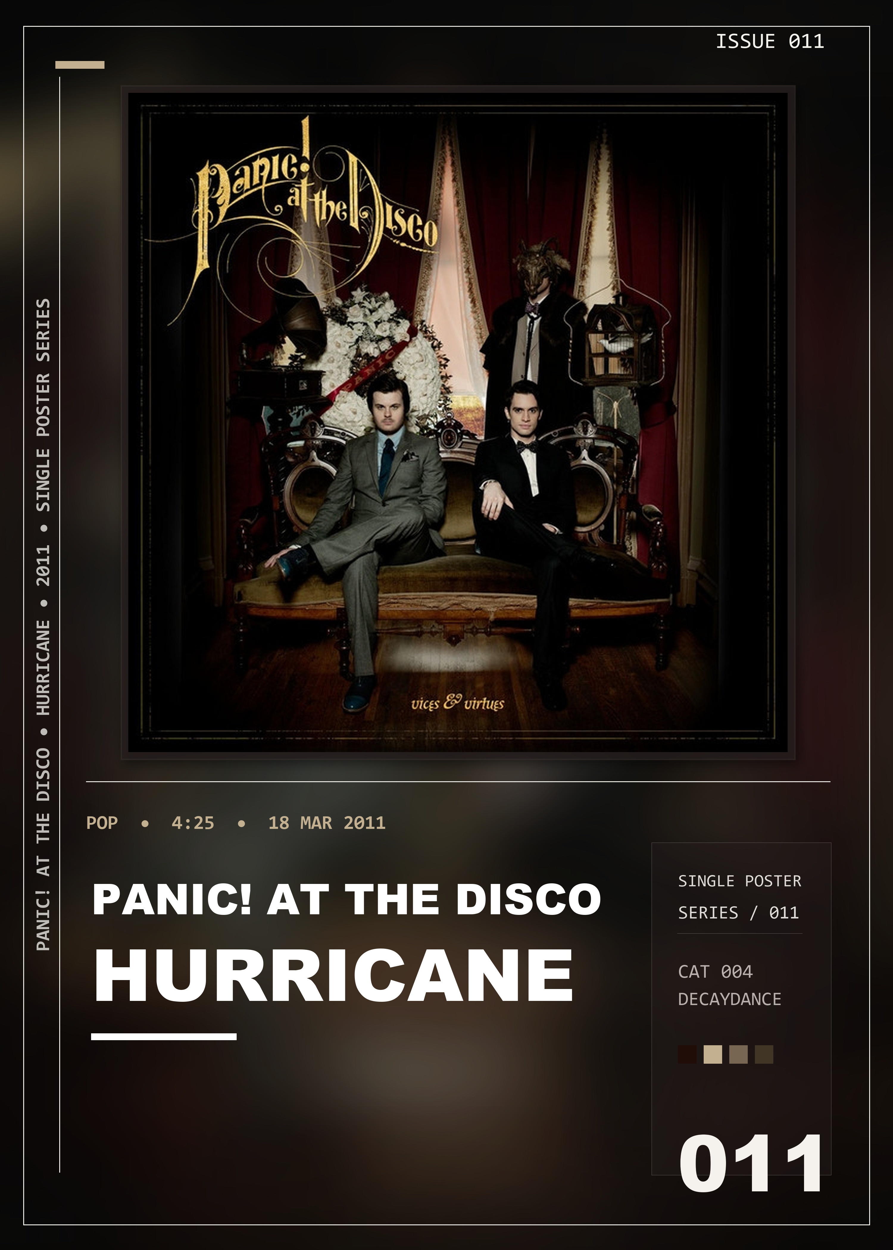 Music poster: Panic At The Disco - Hurricane