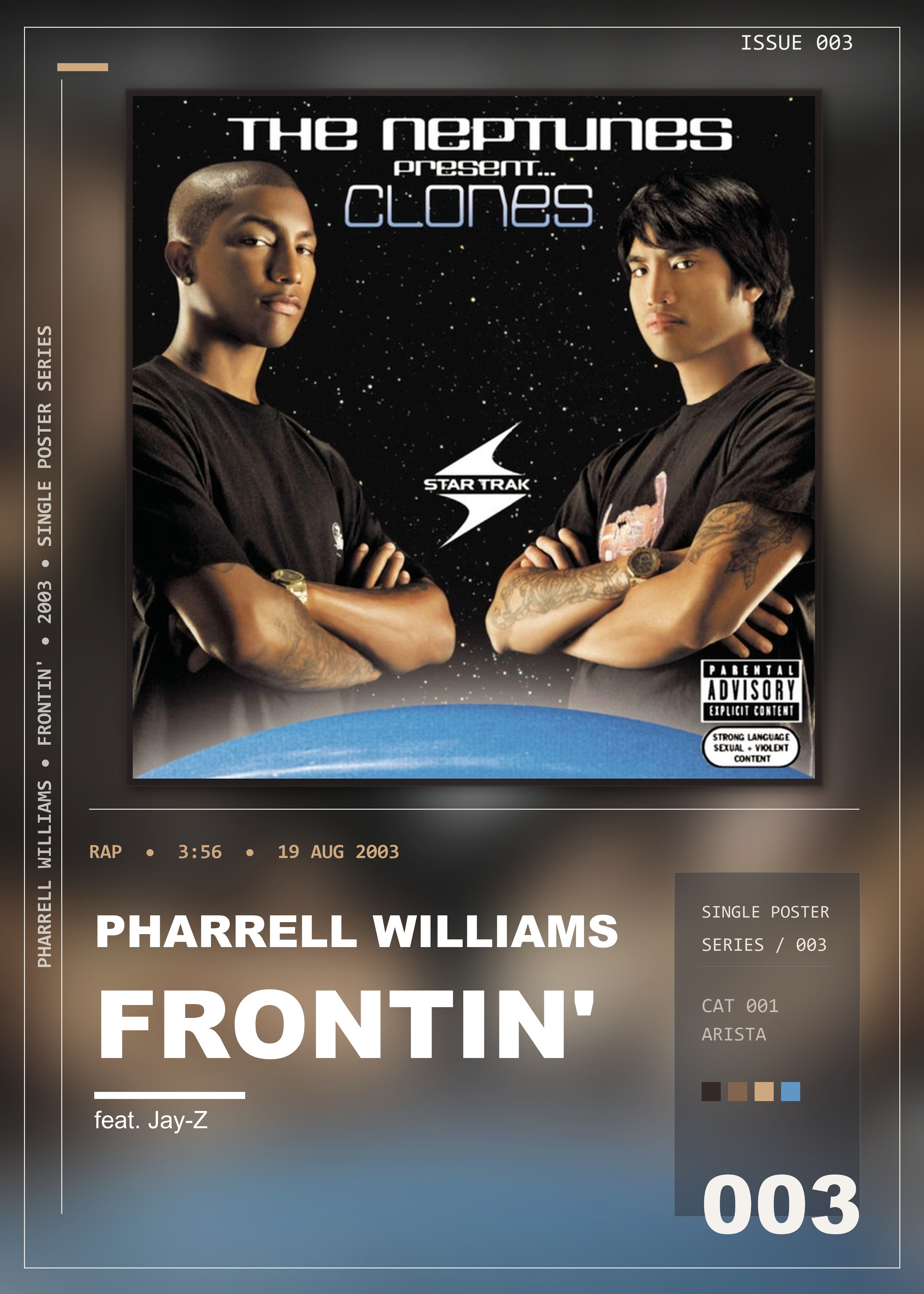 Music poster: Pharrell Williams - Frontin feat Jay-Z - Club Mix