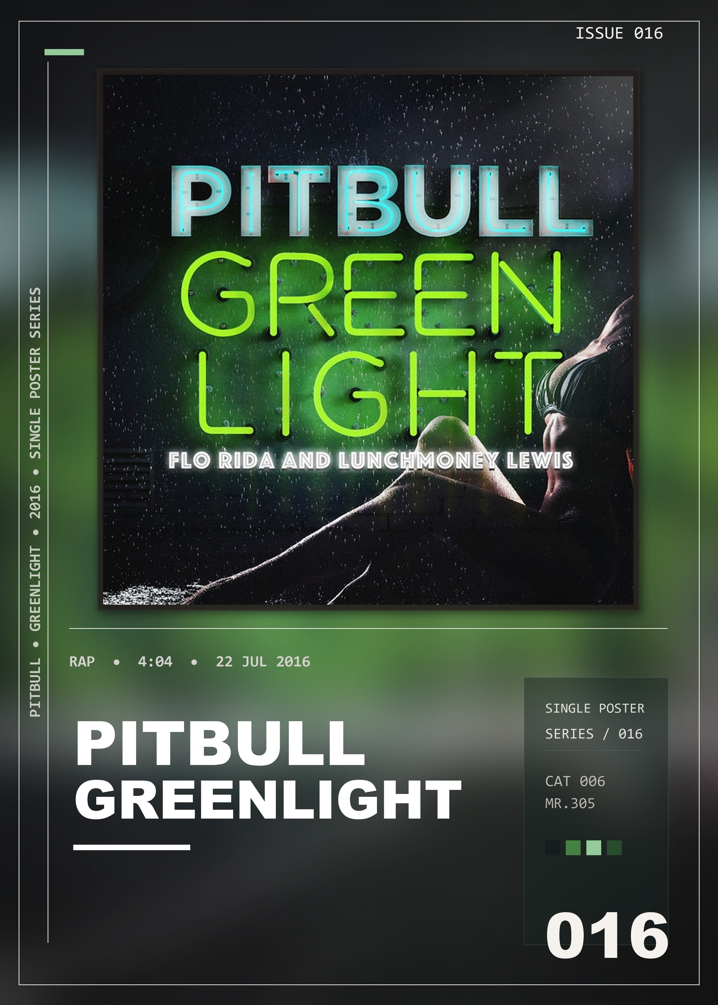 Music poster: Pitbull - Greenlight