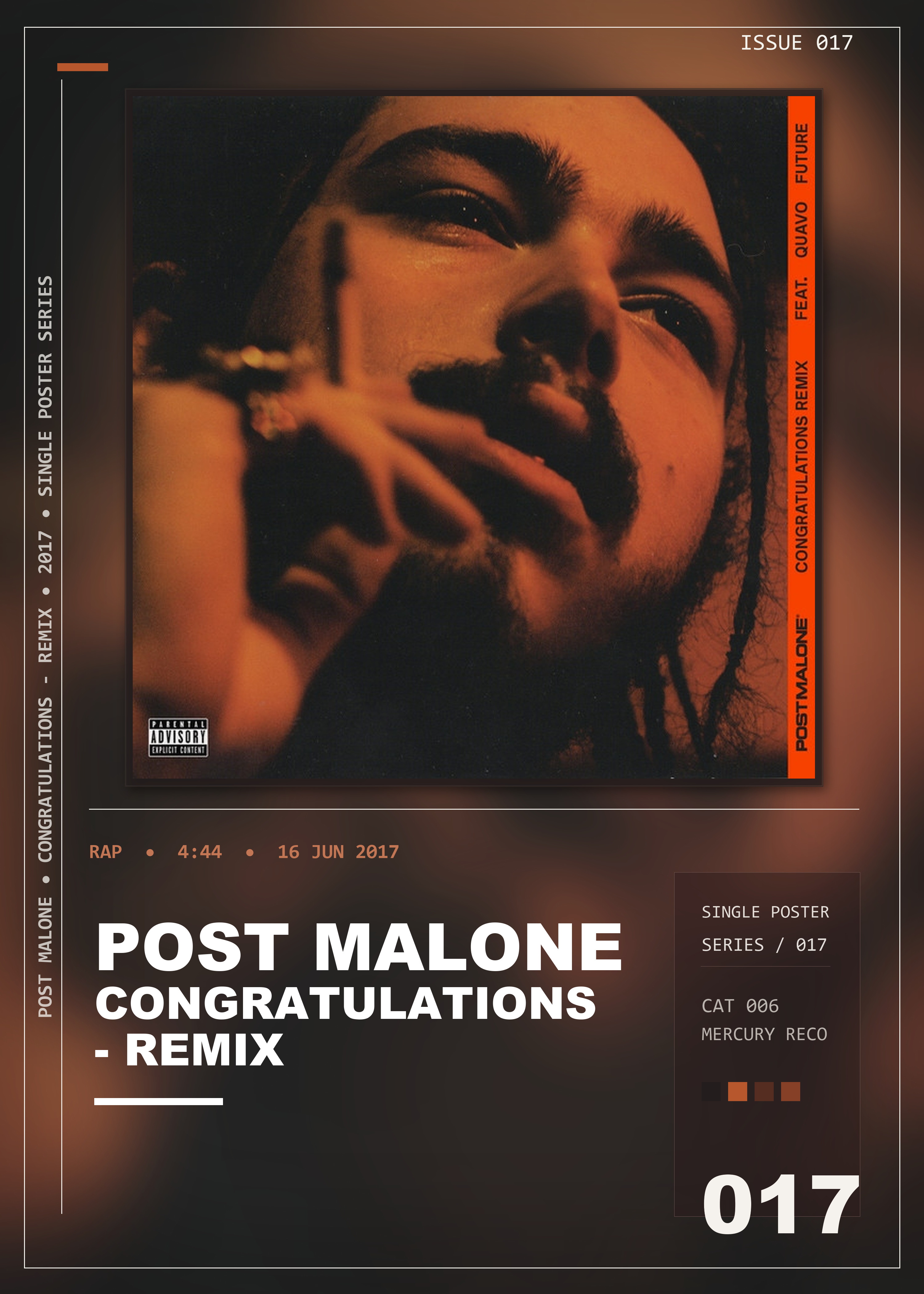 Music poster: Post Malone - Congratulations - Remix