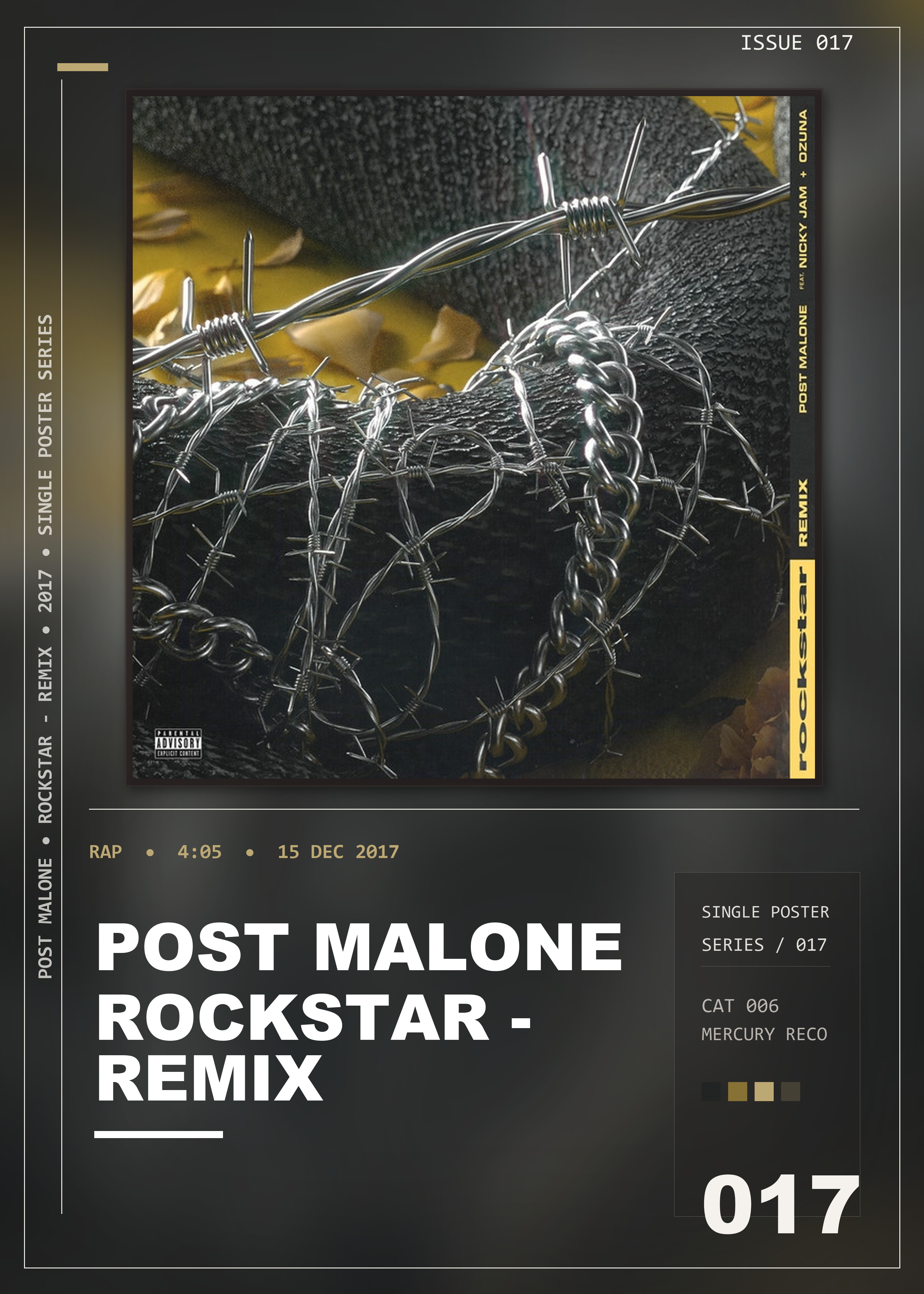 Music poster: Post Malone - rockstar - Remix