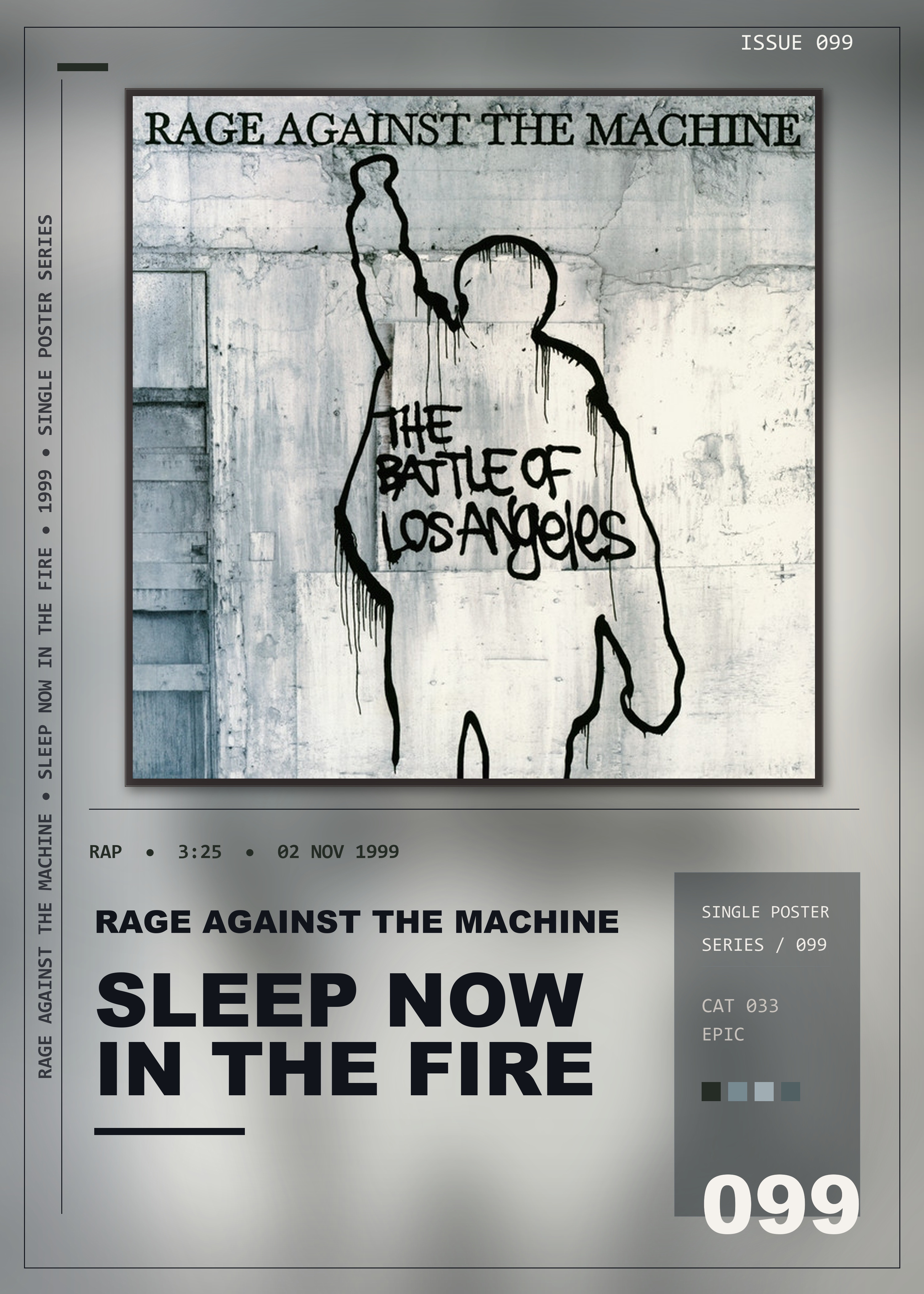Music poster: Rage Against The Machine - Sleep Now In the Fire