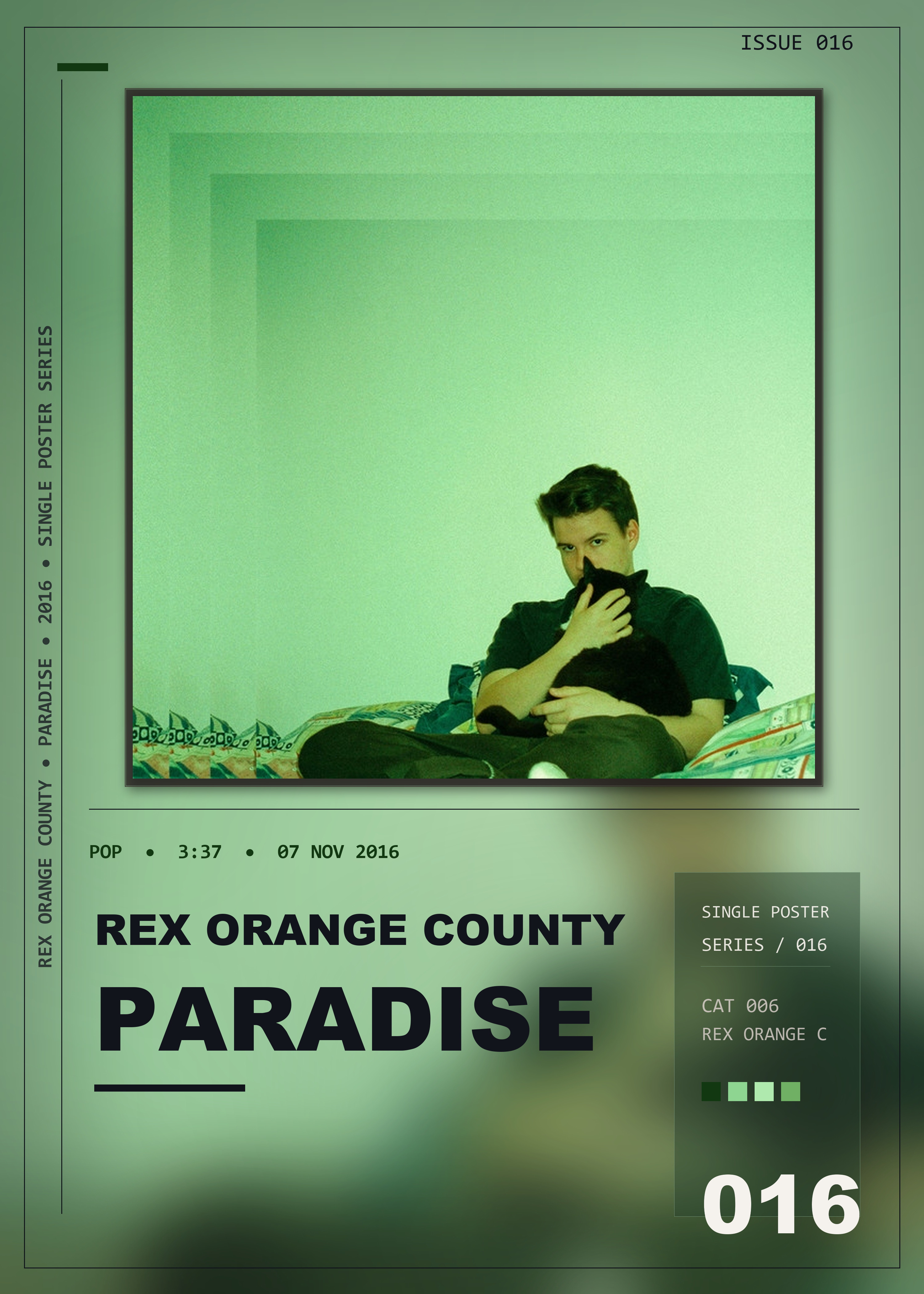 Music poster: Rex Orange County - Paradise