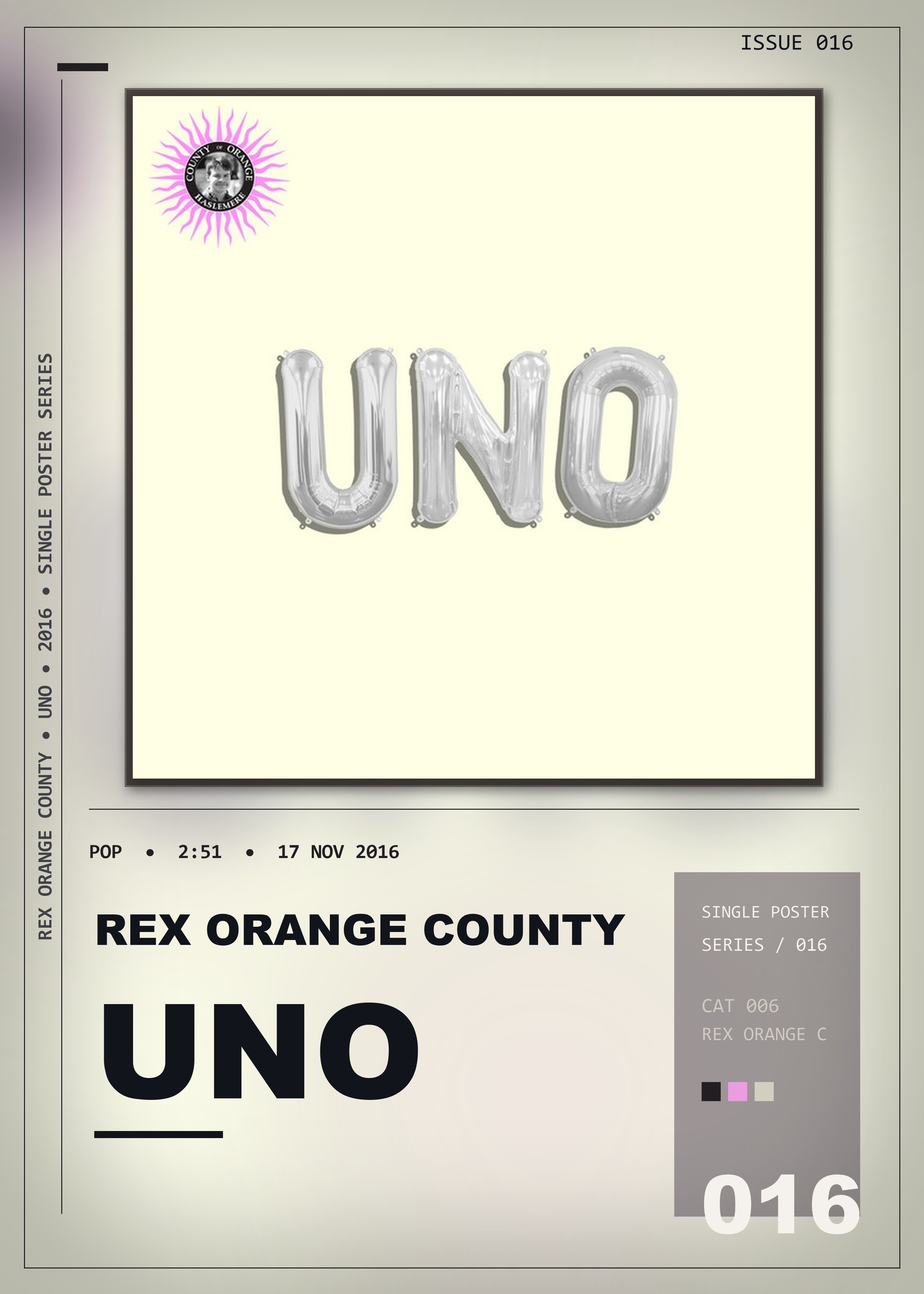 Music poster: Rex Orange County - Uno