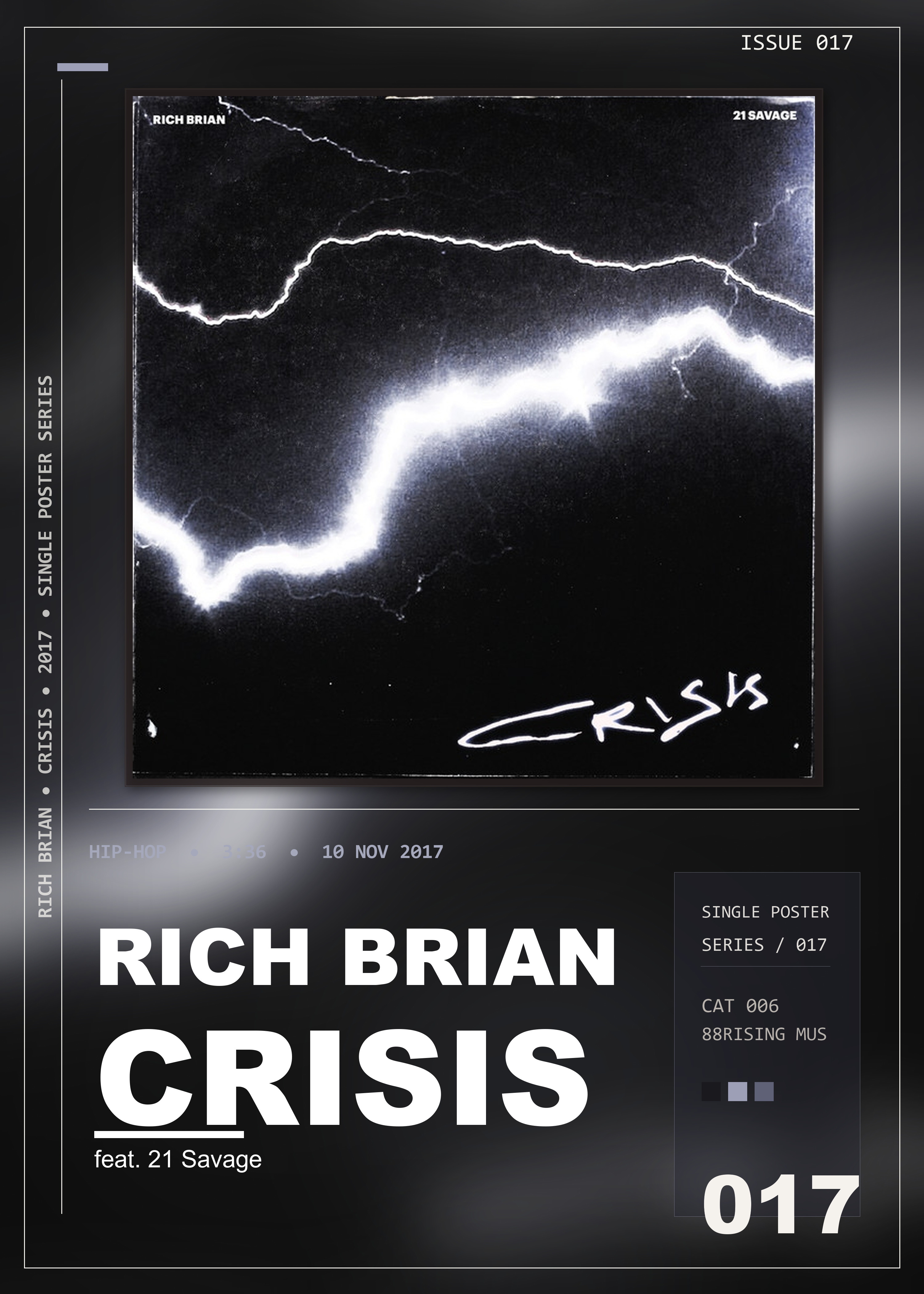 Music poster: Rich Brian - Crisis feat 21 Savage