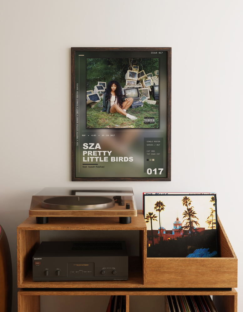 Music poster: SZA - Pretty Little Birds feat Isaiah Rashad
