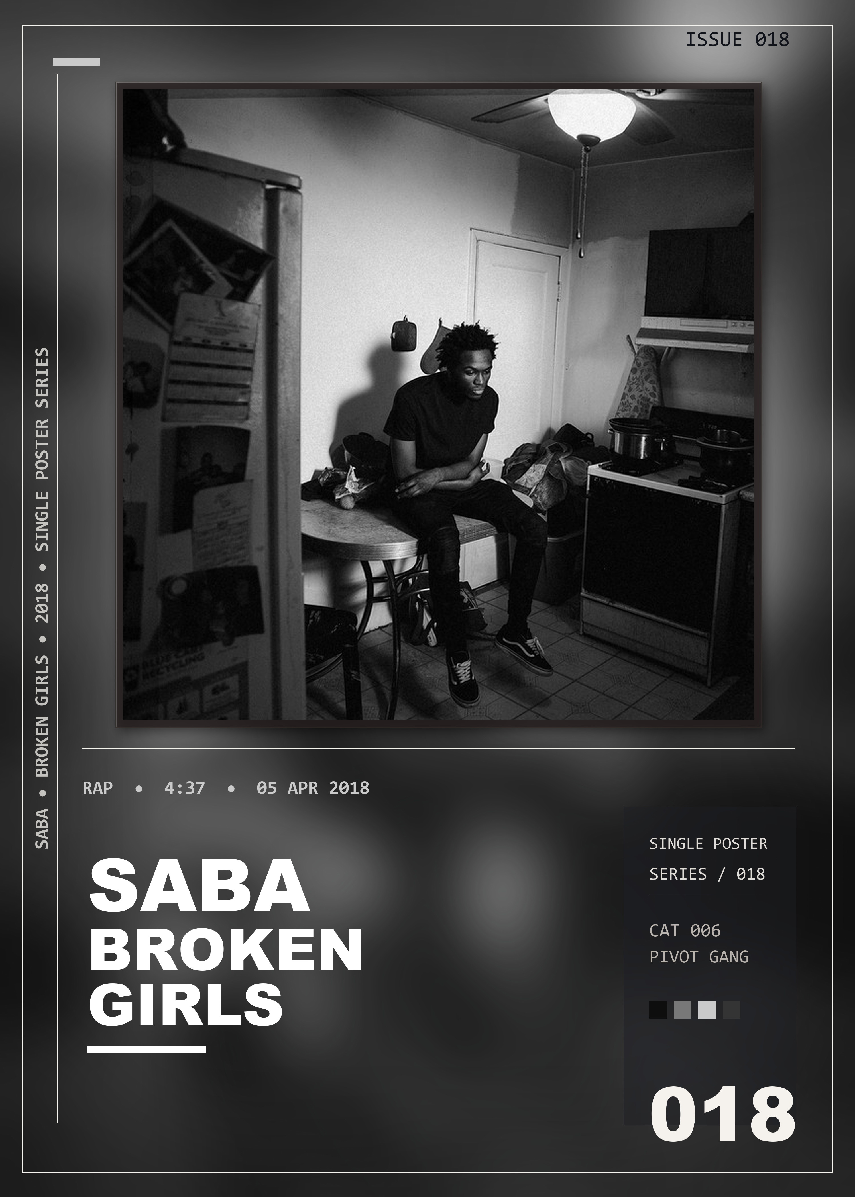 Music poster: Saba - BROKEN GIRLS
